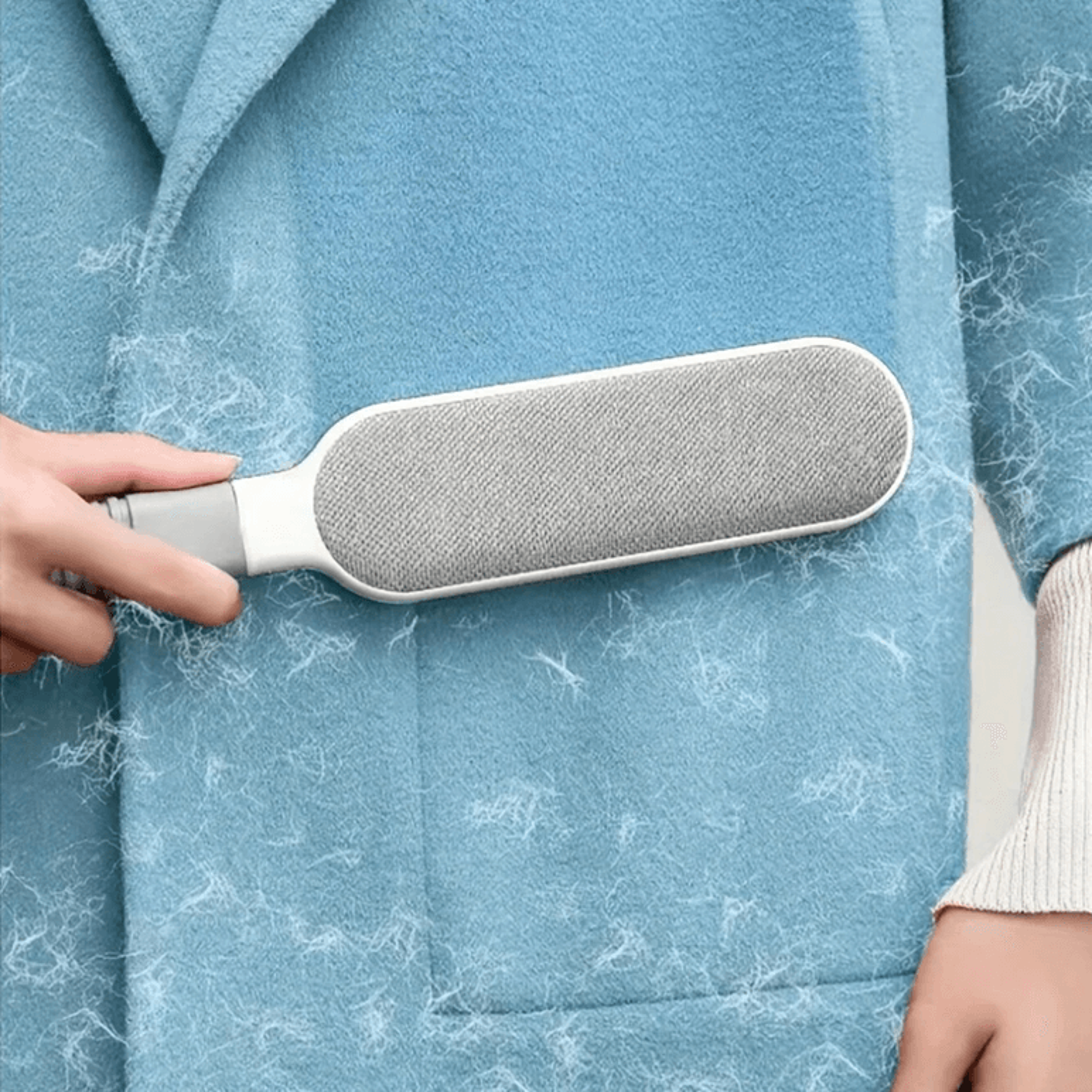 double sided pet hair remover brush for clothing furniture and carpet cleaning