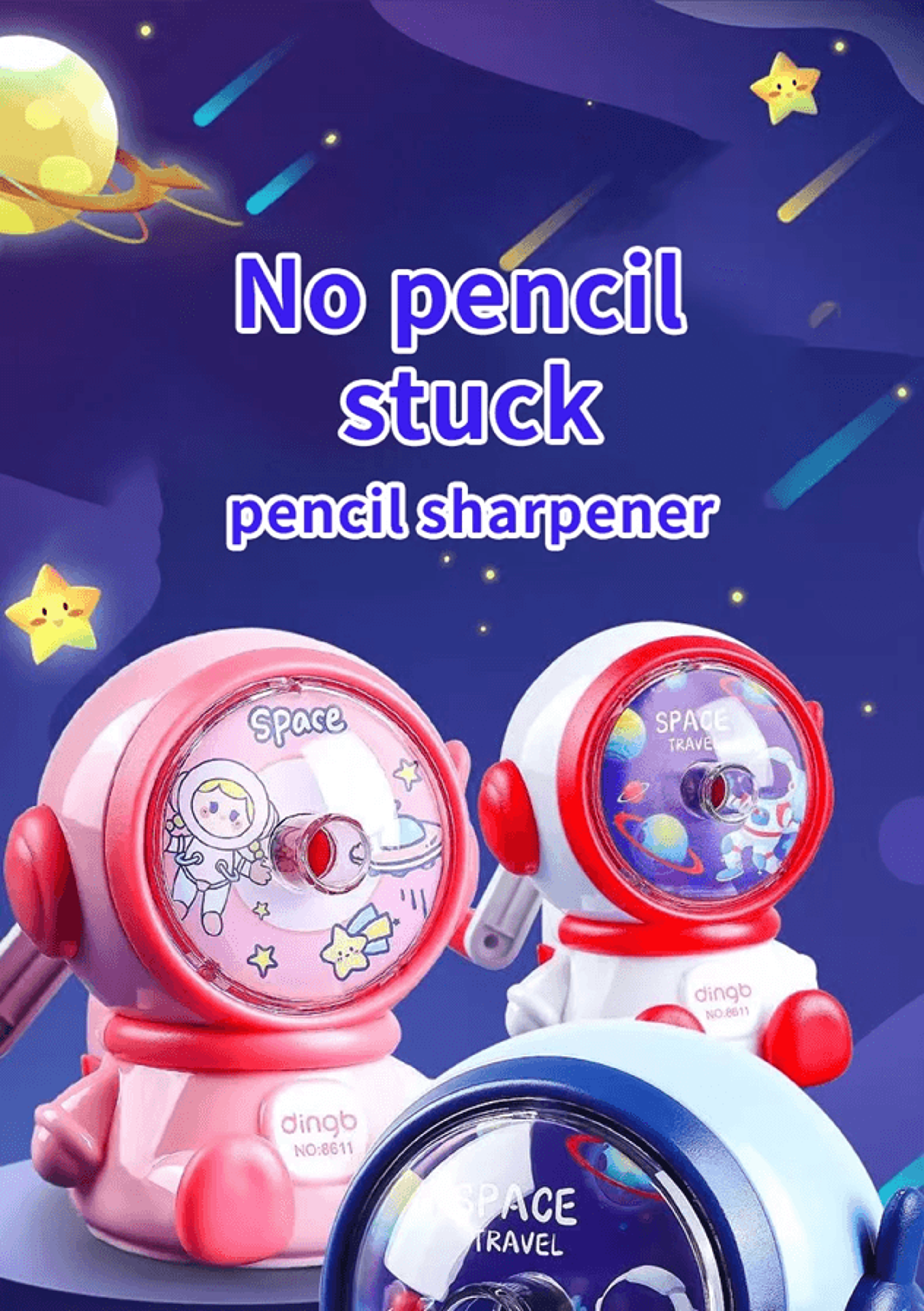 astronaut hand crank pencil sharpener cartoon manual sharpener for kids