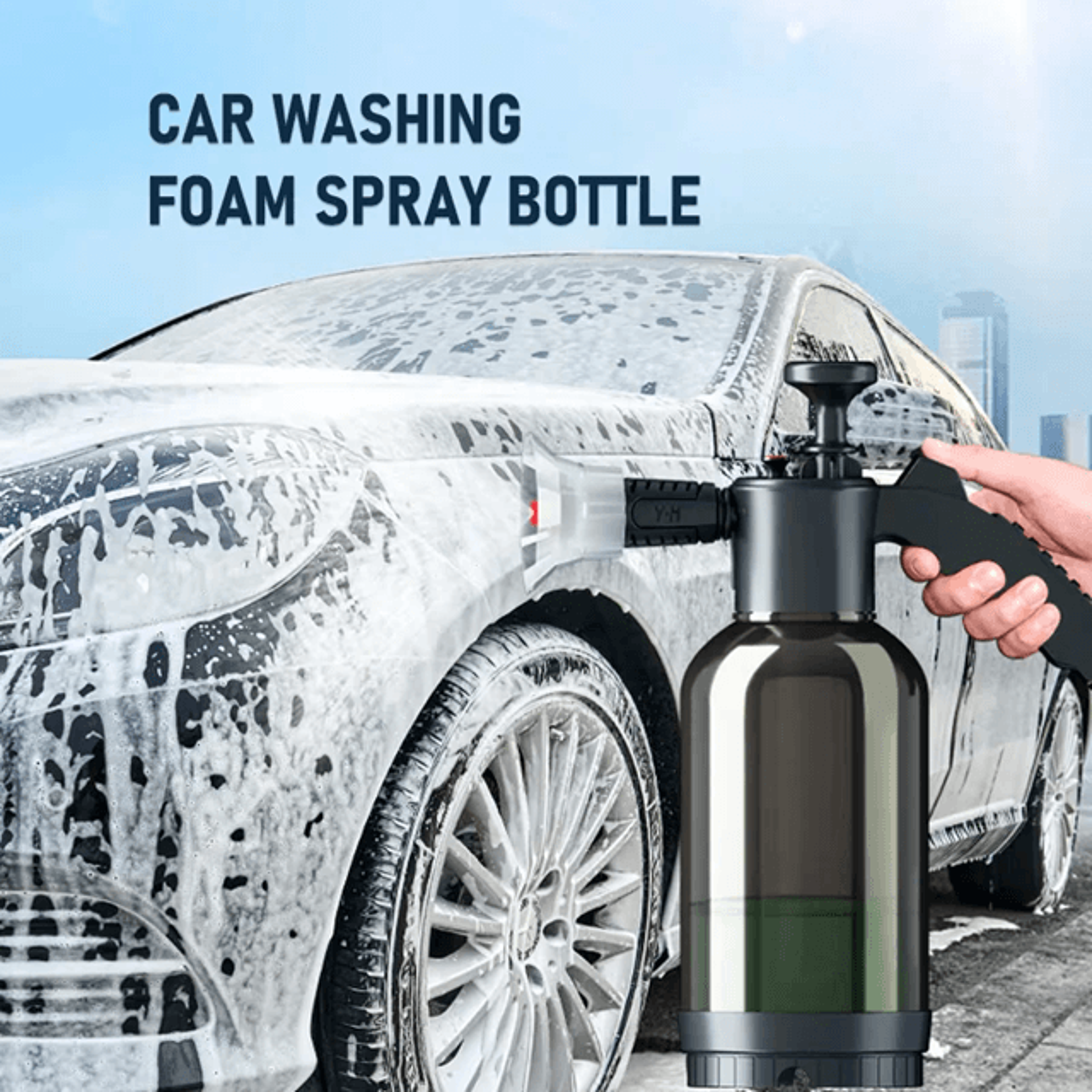 2L Hand Pump Foam Sprayer High Pressure Car Wash Spray Bottle