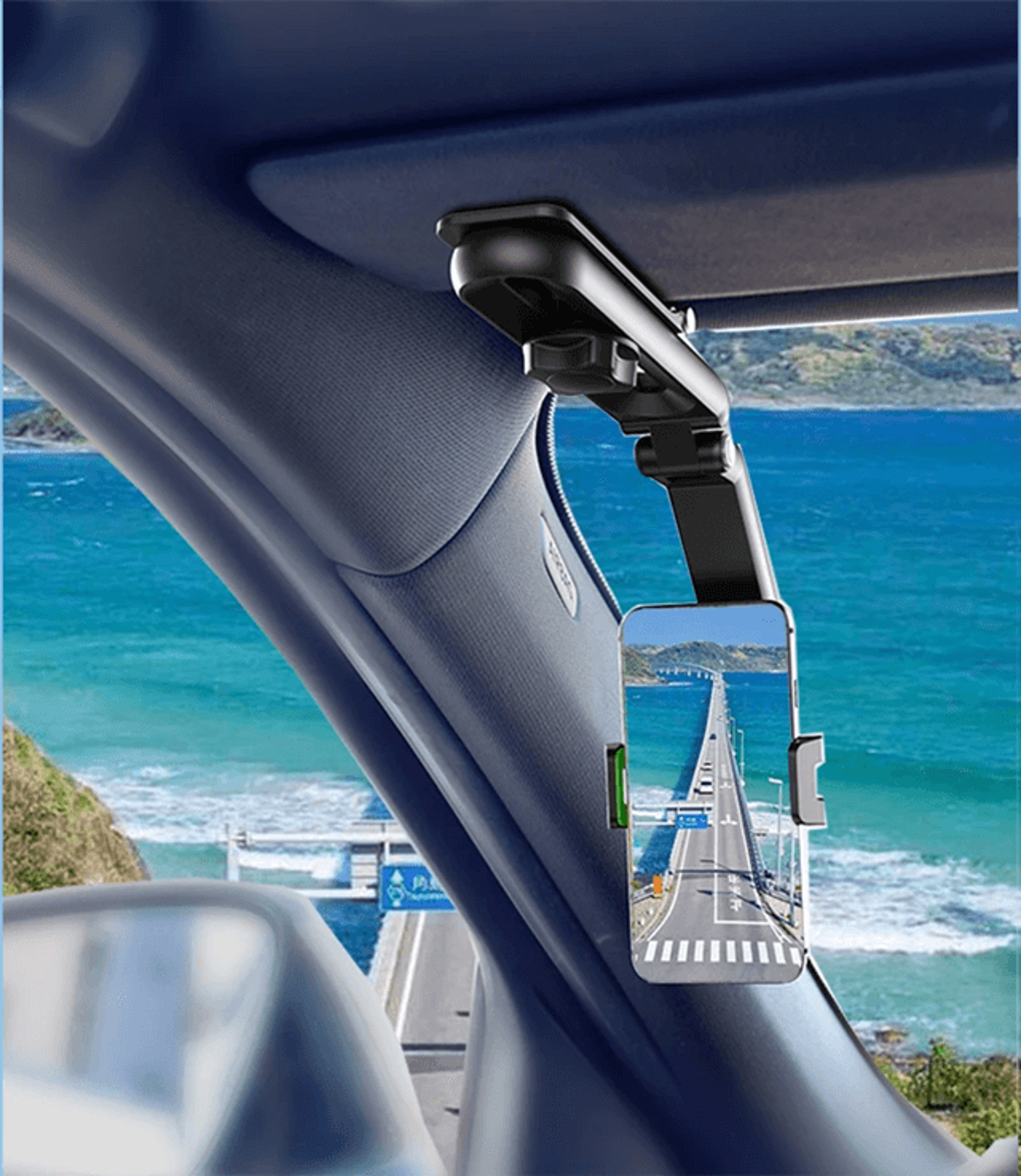 360 Degree Sun Visor Phone Holder for Hands Free Car Viewing