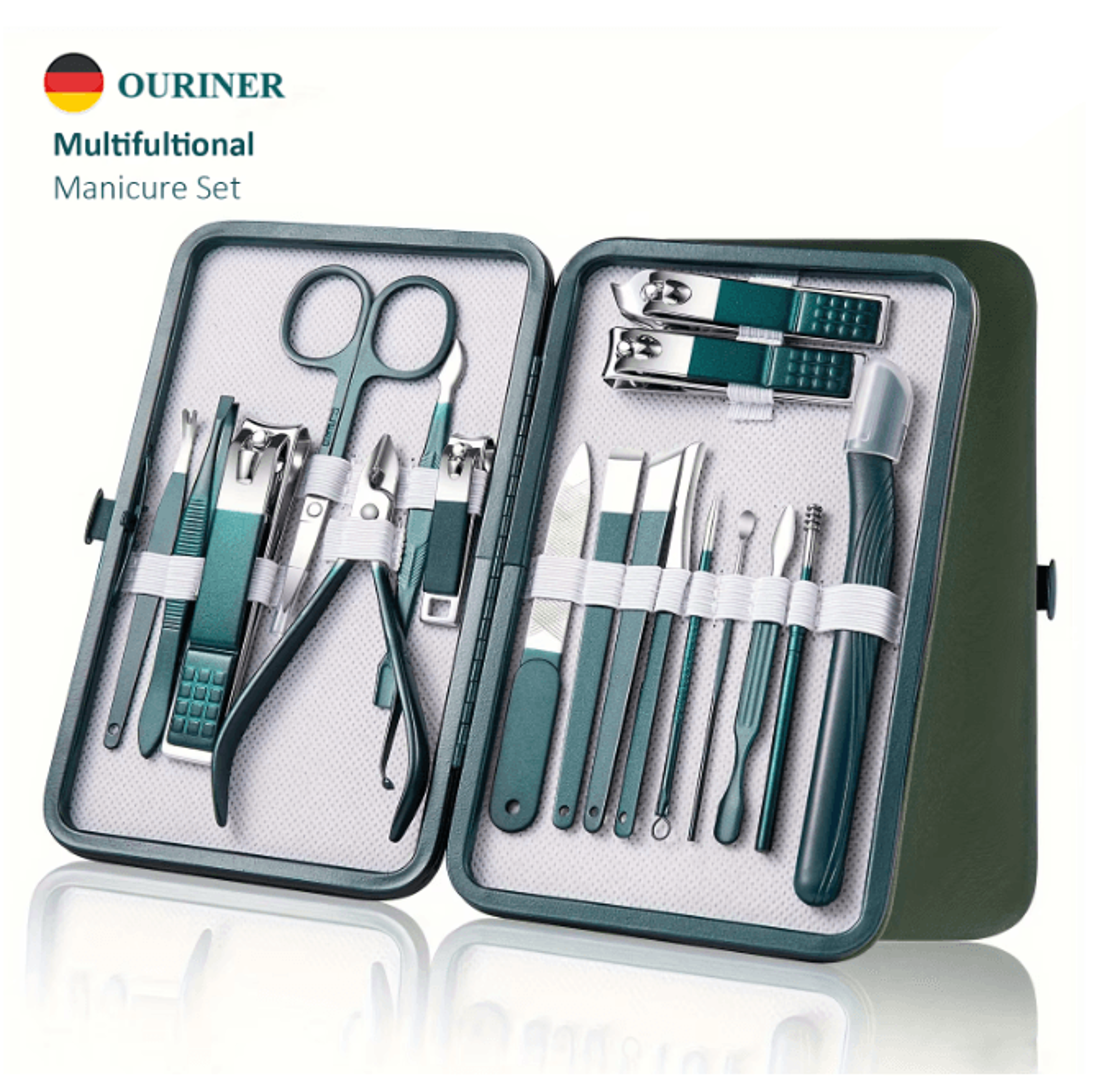 Professional Stainless Steel Manicure Pedicure Nail Care Kit Travel Grooming Set