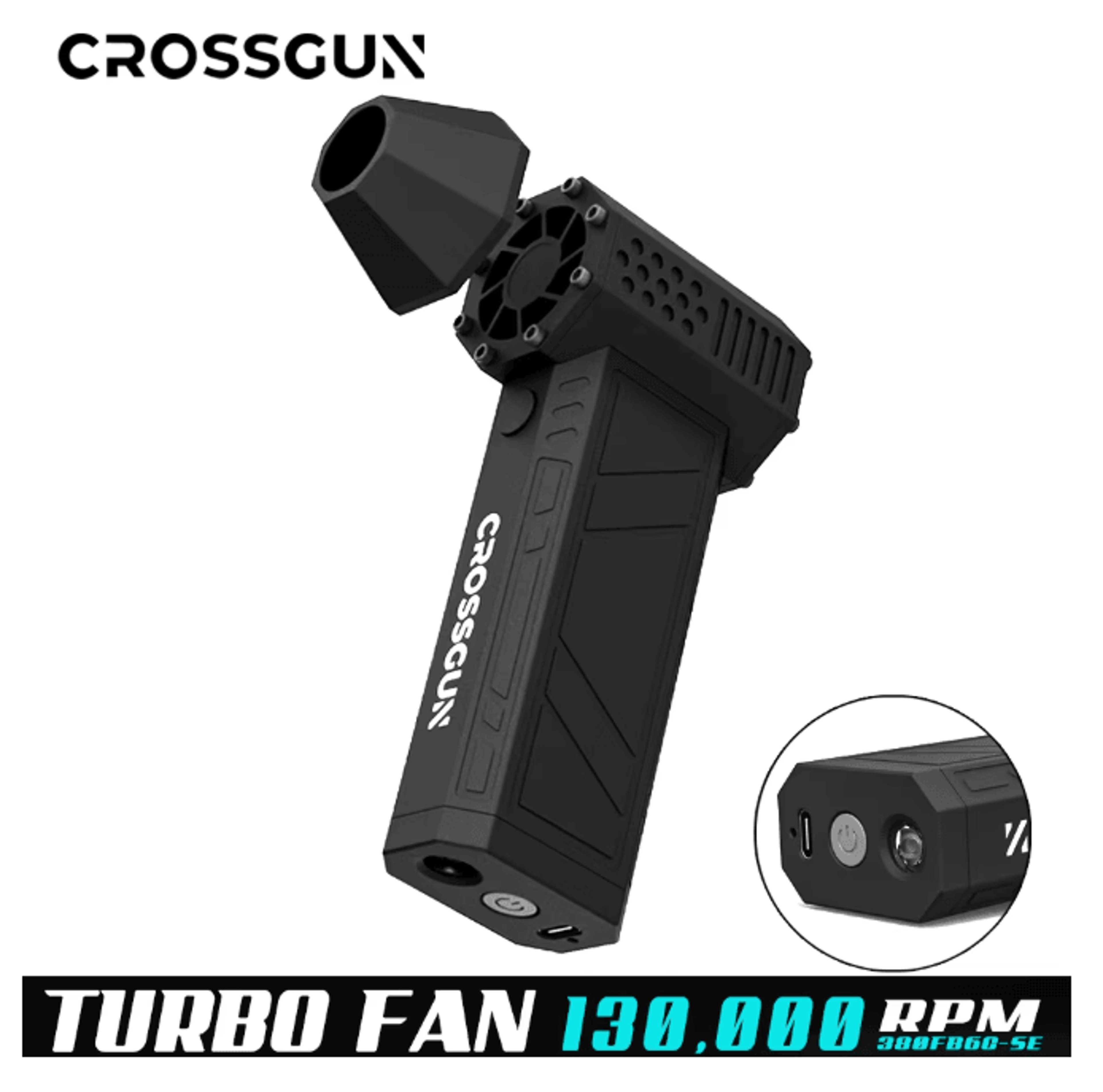 portable turbo jet fan handheld high power air blower with led light