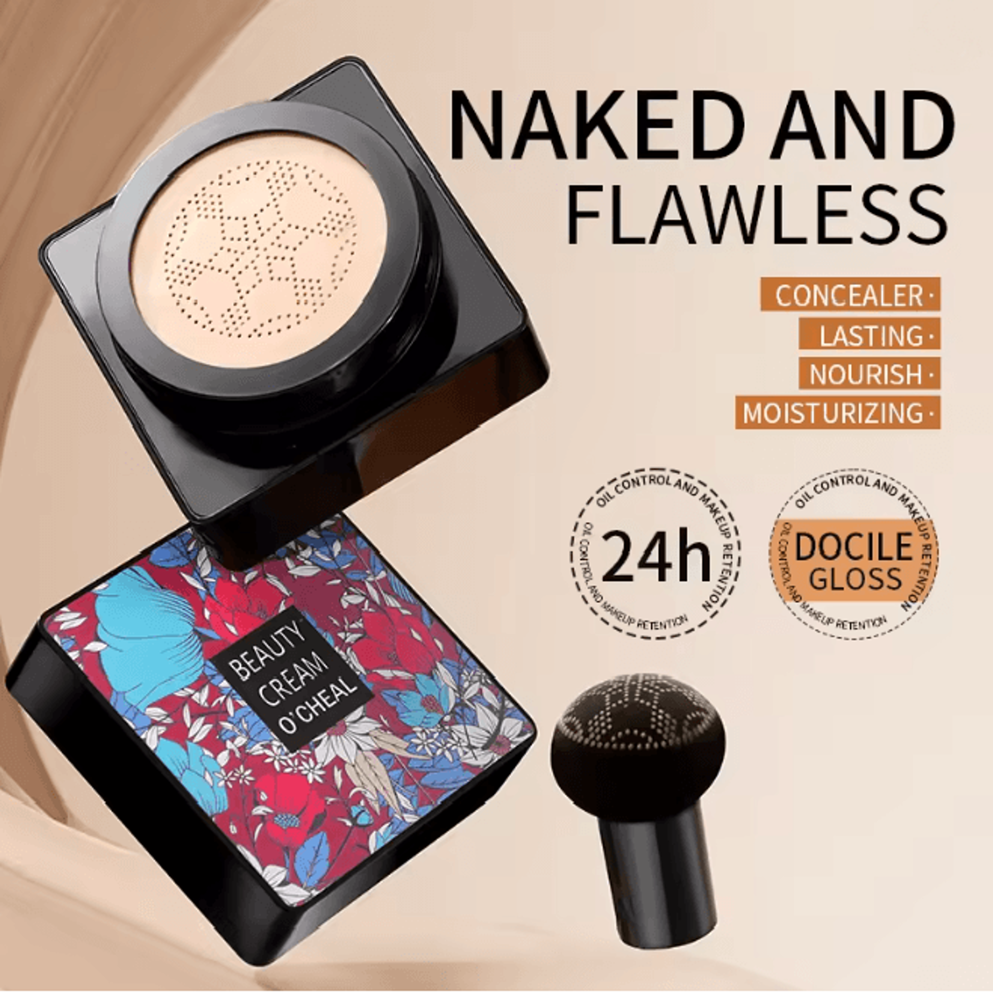 GlowMush BB Cream Sponge Mushroom Makeup Blender for Natural Finish