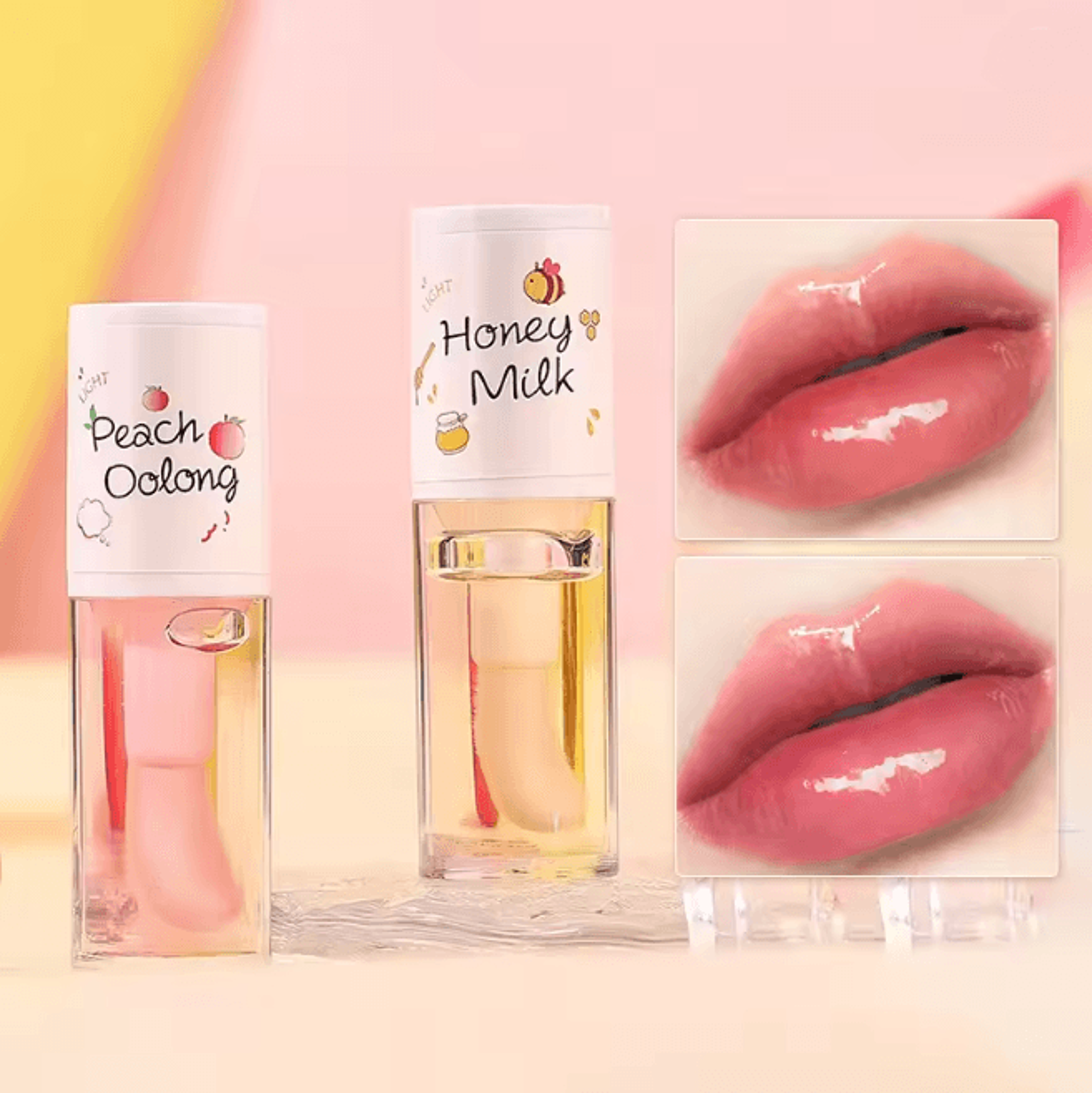 PeachGlow Honey Lip Oil Moisturizing Lip Gloss for Soft Smooth Lips