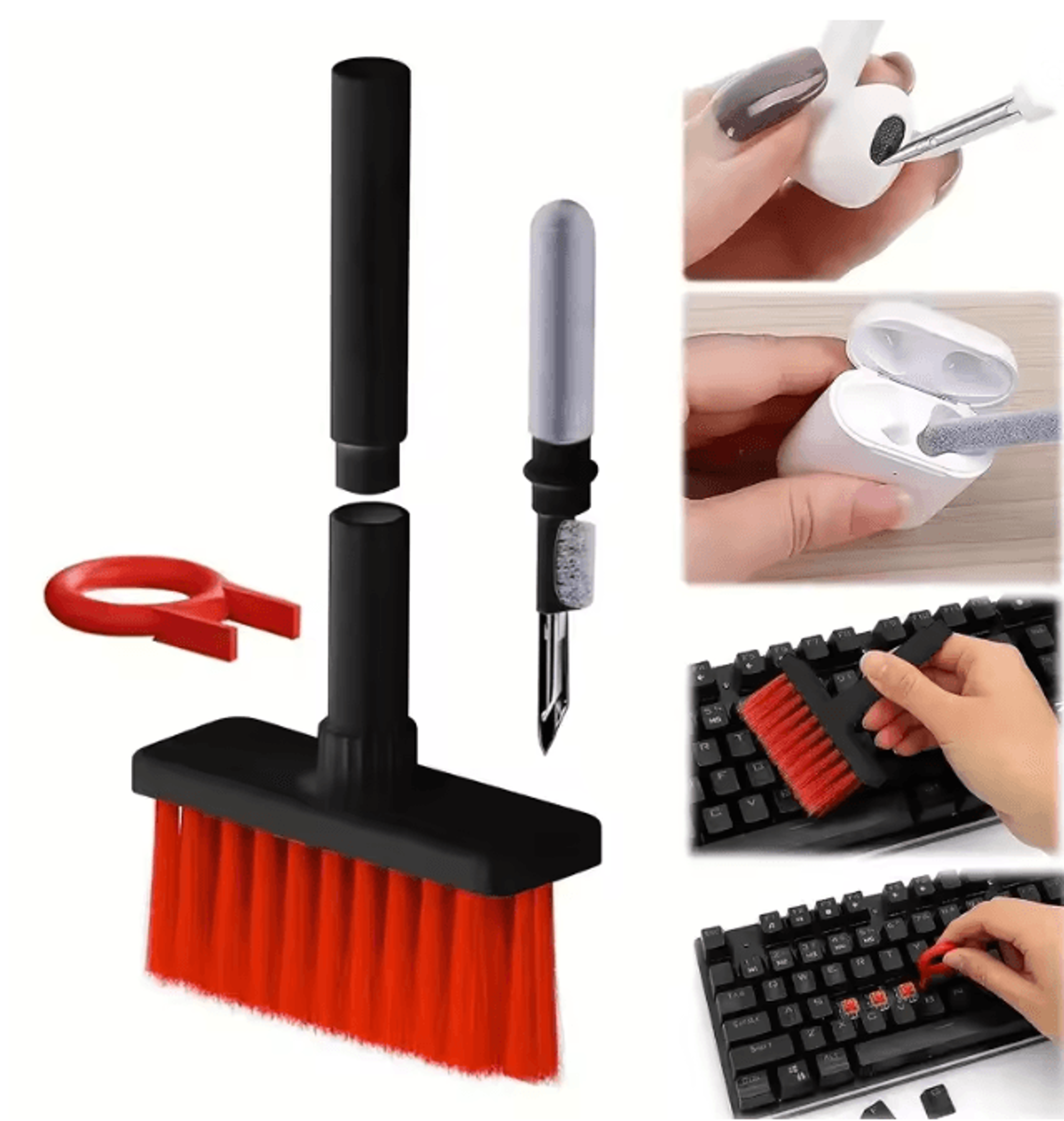 cleantech 5 in 1 keyboard and earbuds cleaning kit with keycap puller