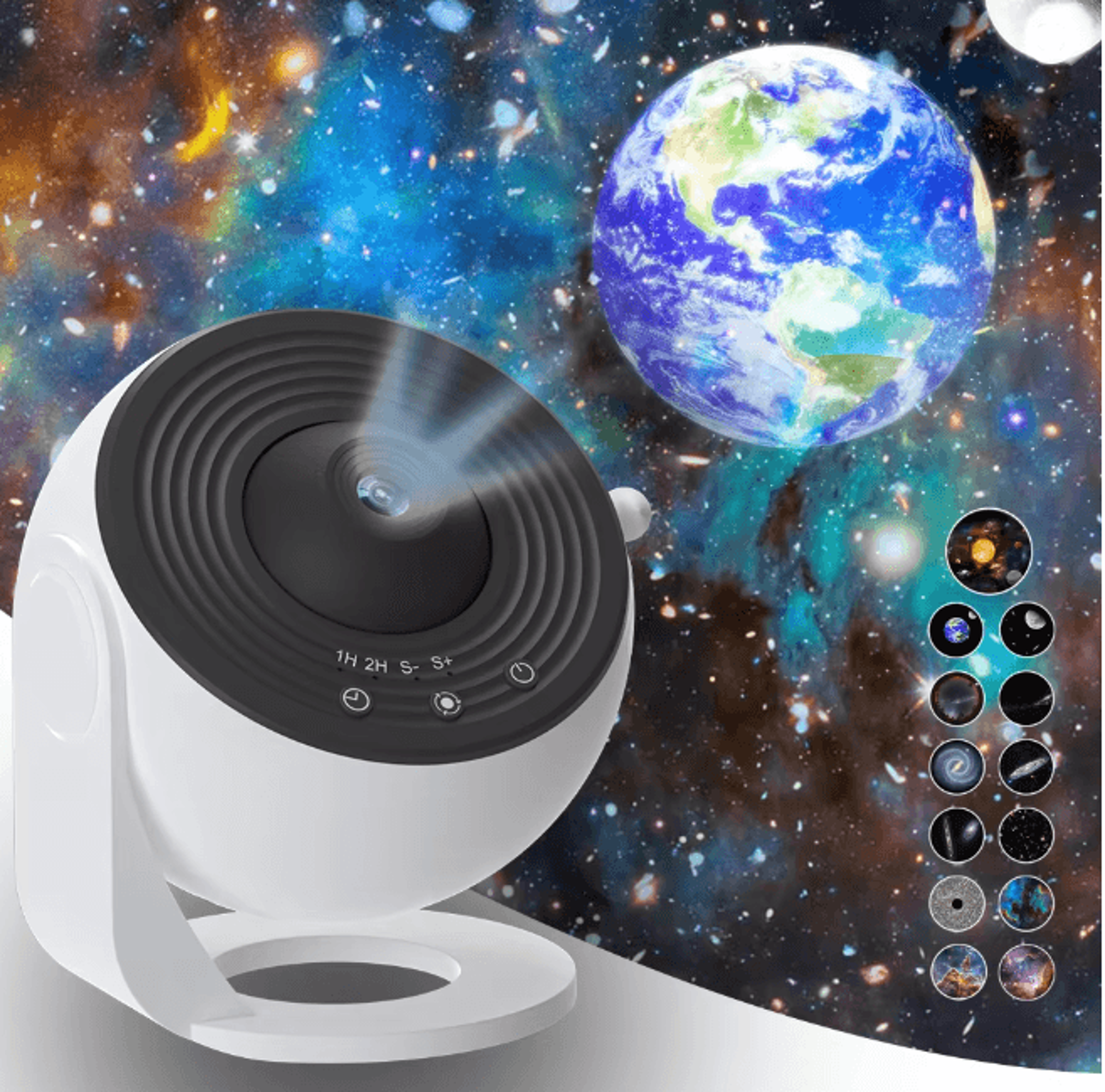 starscape hd galaxy projector night light with rotating planetarium discs