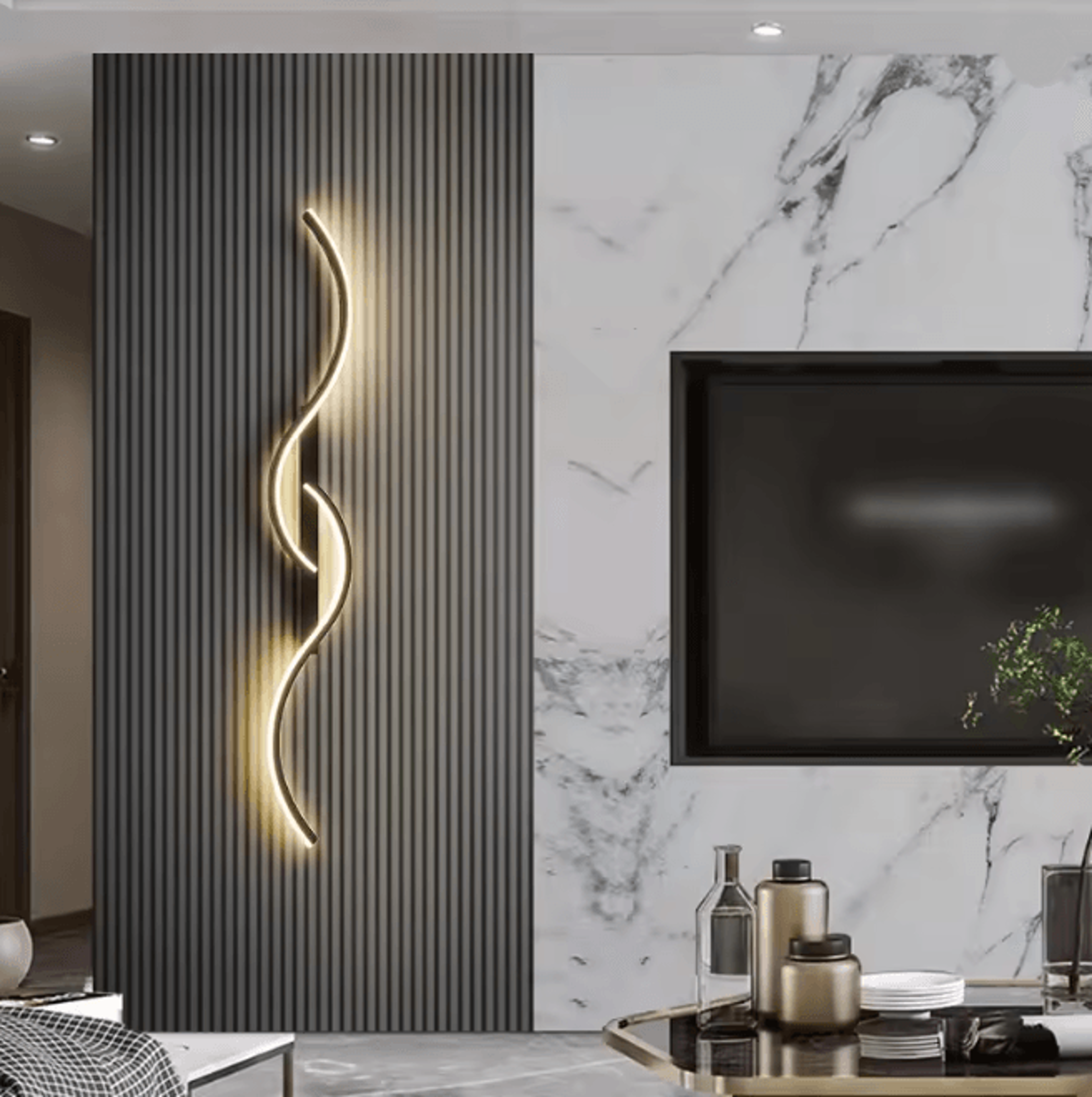 modern led wall lamp minimalist bedside wall light long strip indoor sconce
