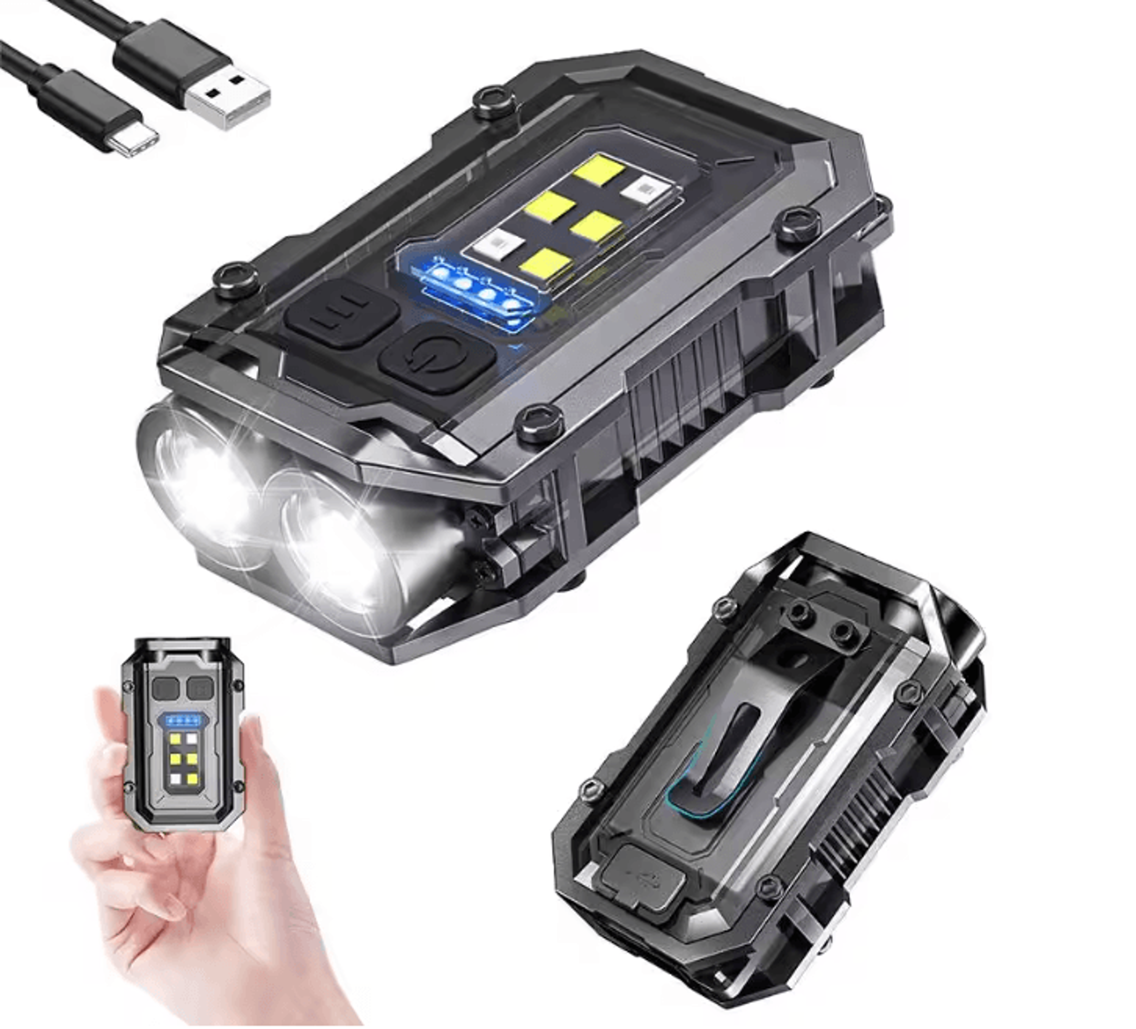 pocket cob led keychain flashlight rechargeable magnetic mini torch light