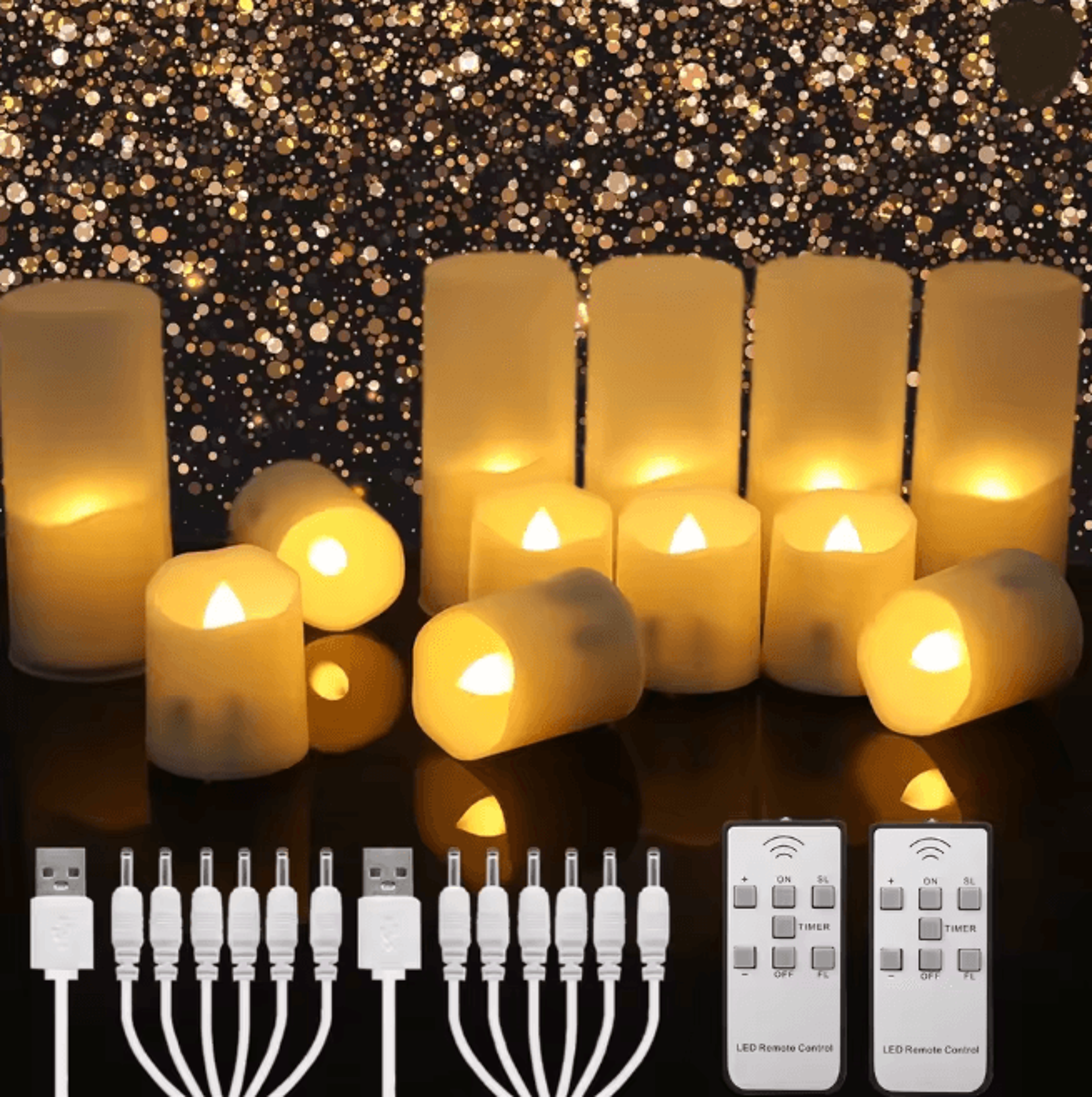 rechargeable led flameless candles with remote and timer for home and event decor