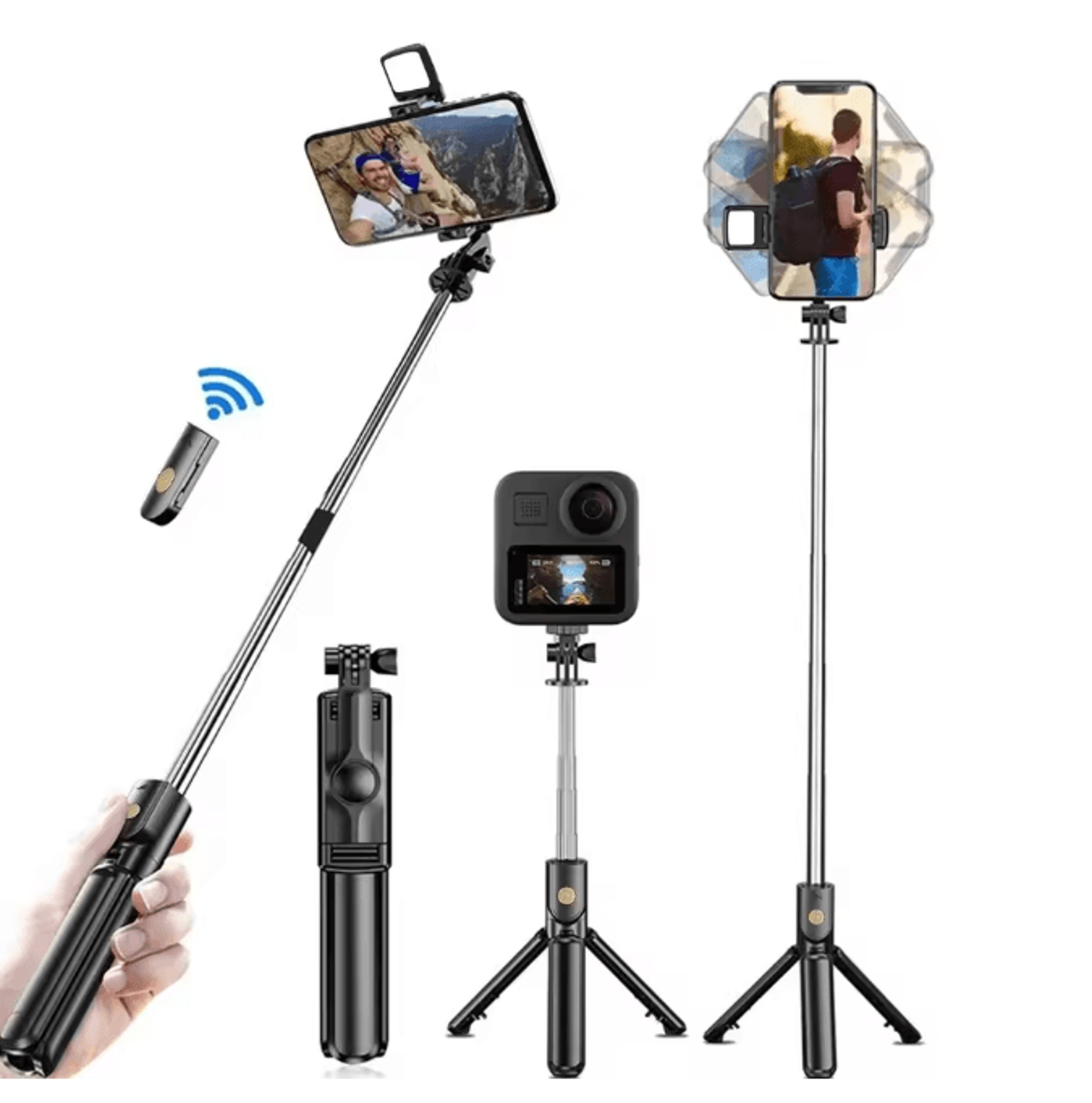 360 Degree Flexible Selfie Stick Tripod with Wireless Remote for Mobile Phones