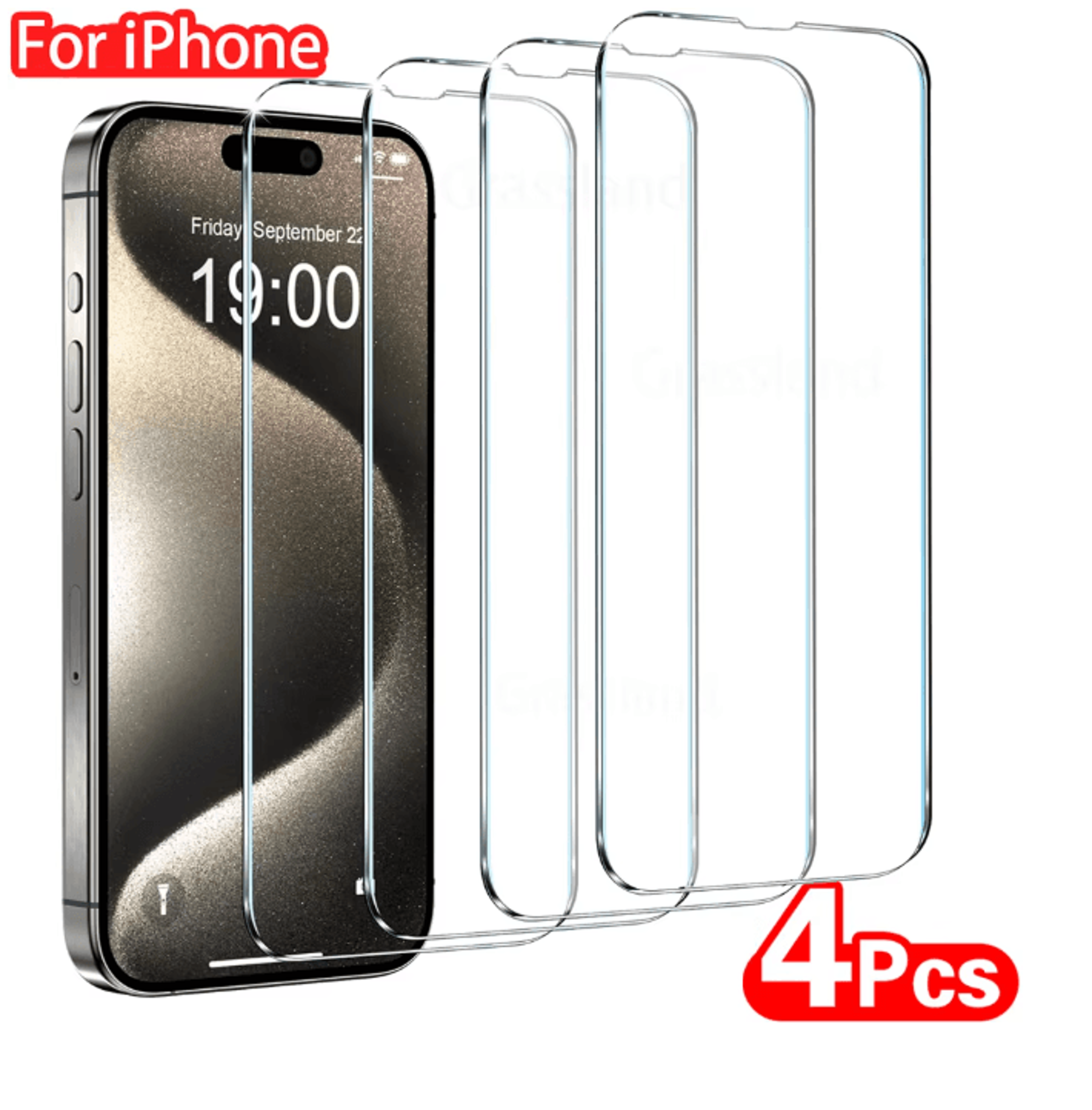 Tempered Glass Screen Protector for iPhone Full Coverage Protective Glass 4 Pack