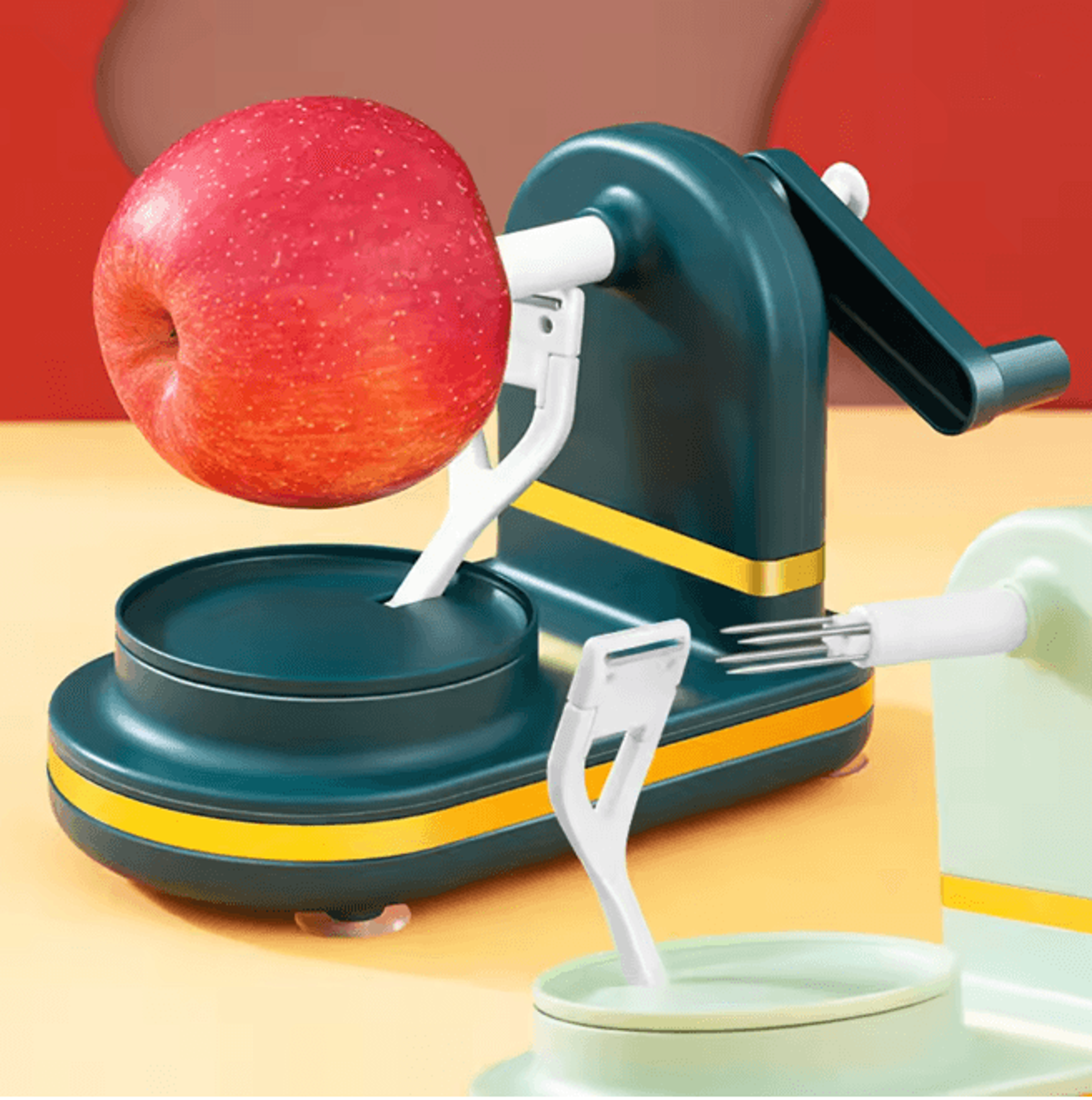 Manual Apple Peeler Hand Crank Fruit Peeling Machine with Stainless Steel Blades