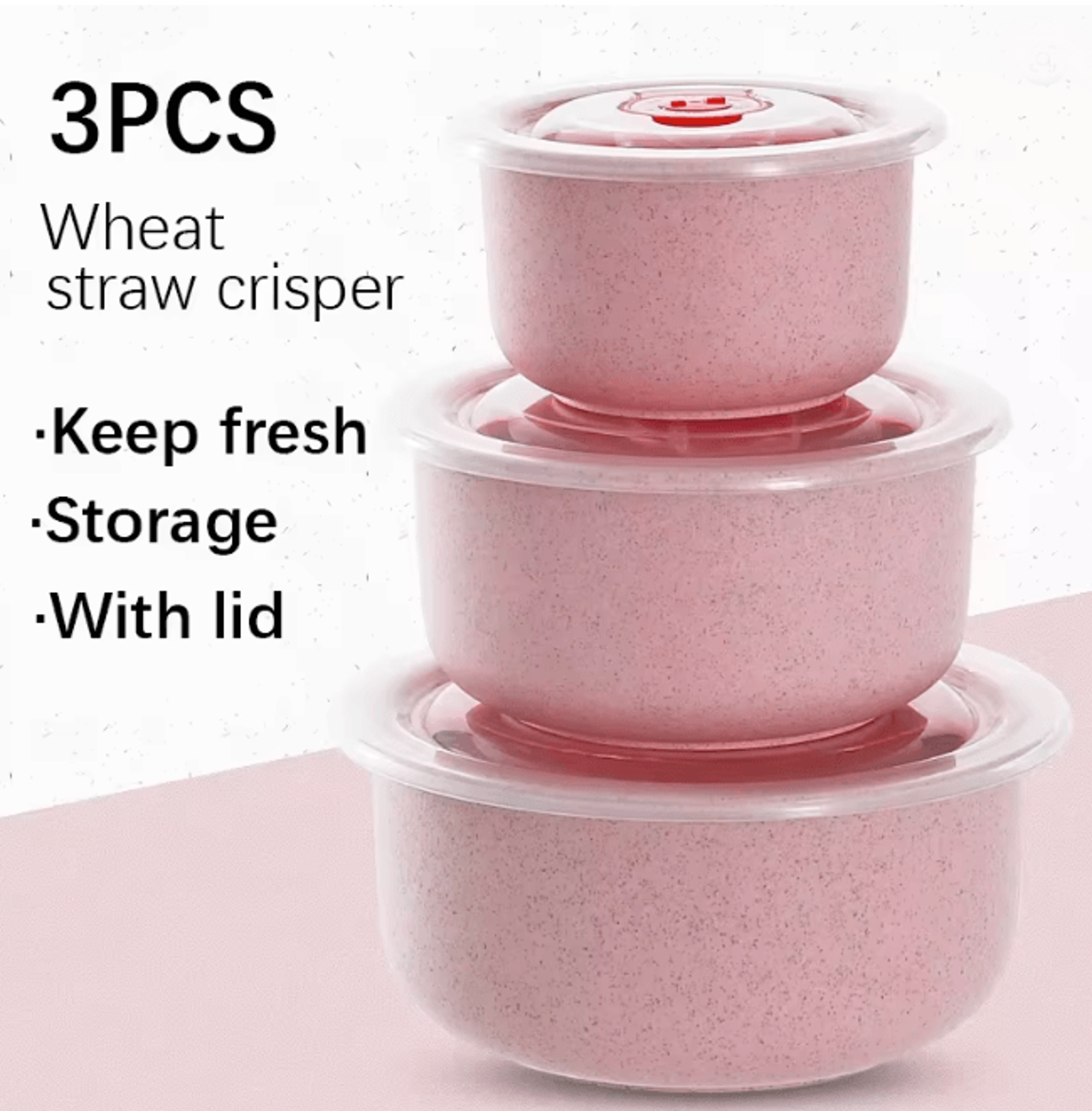 wheat straw food storage bowls with lids microwave safe 3 piece set