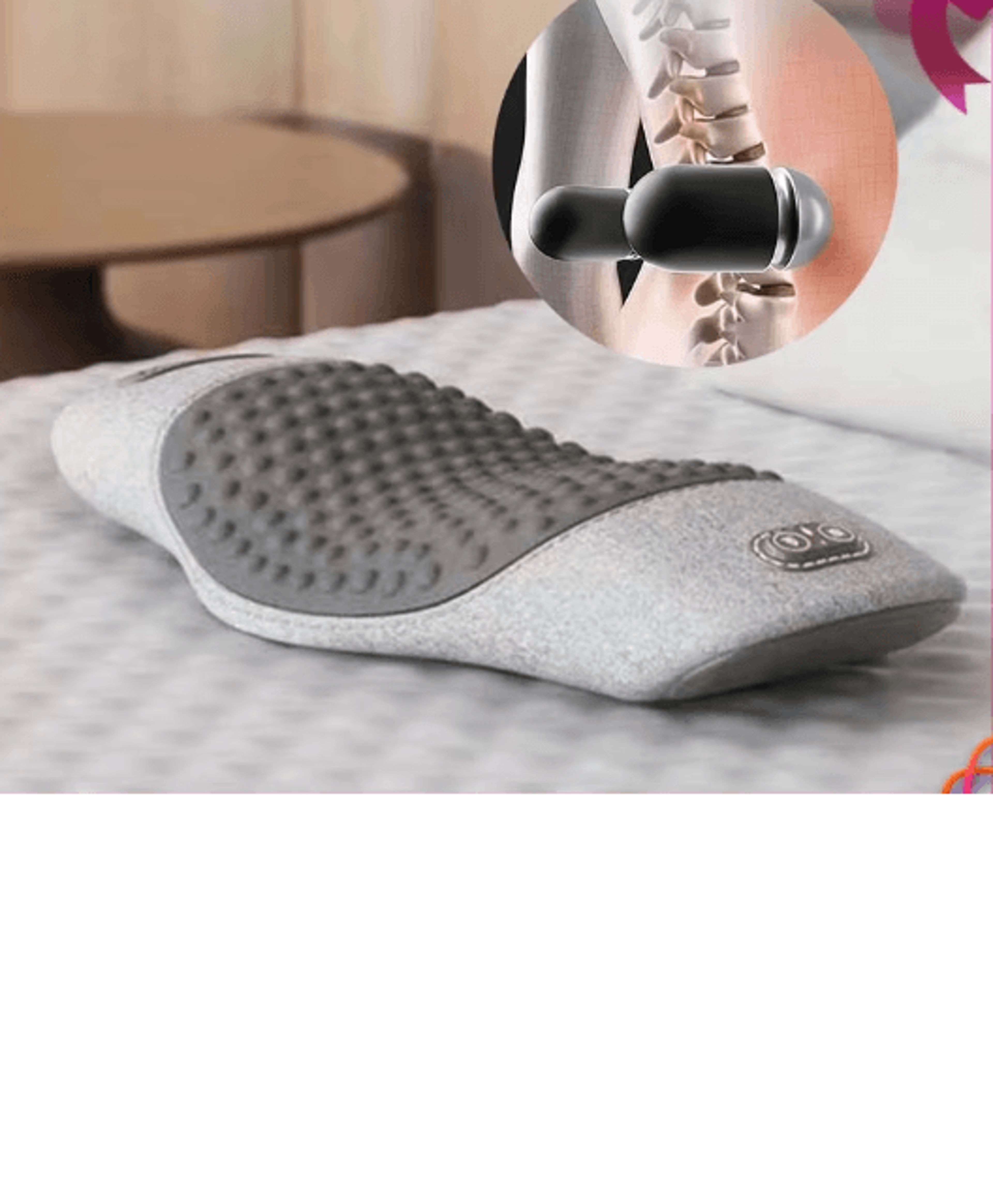 Electric Waist Support Pillow with Massage and Heating for Sleep Relief