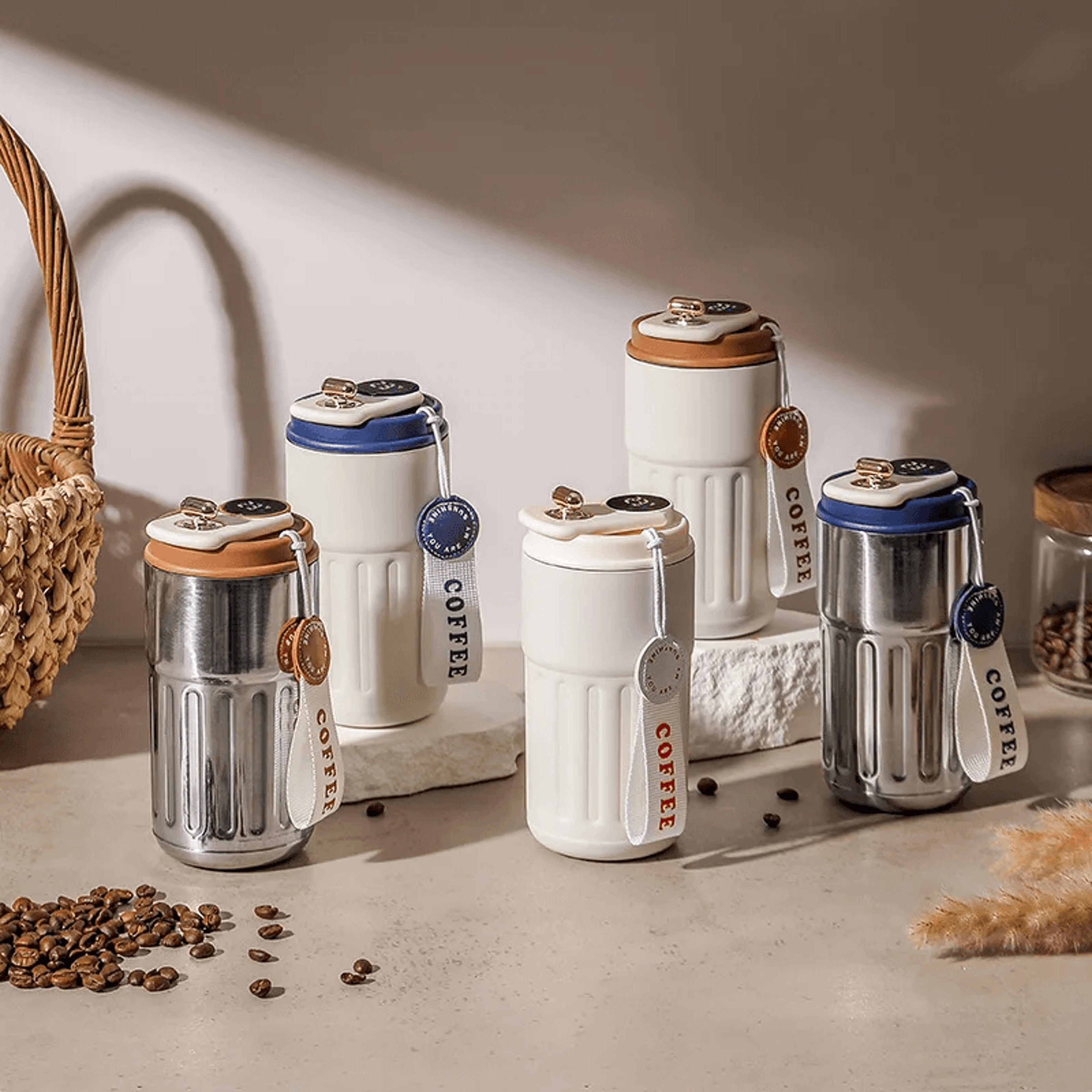 smart temperature display thermos bottle stainless steel vacuum travel mug