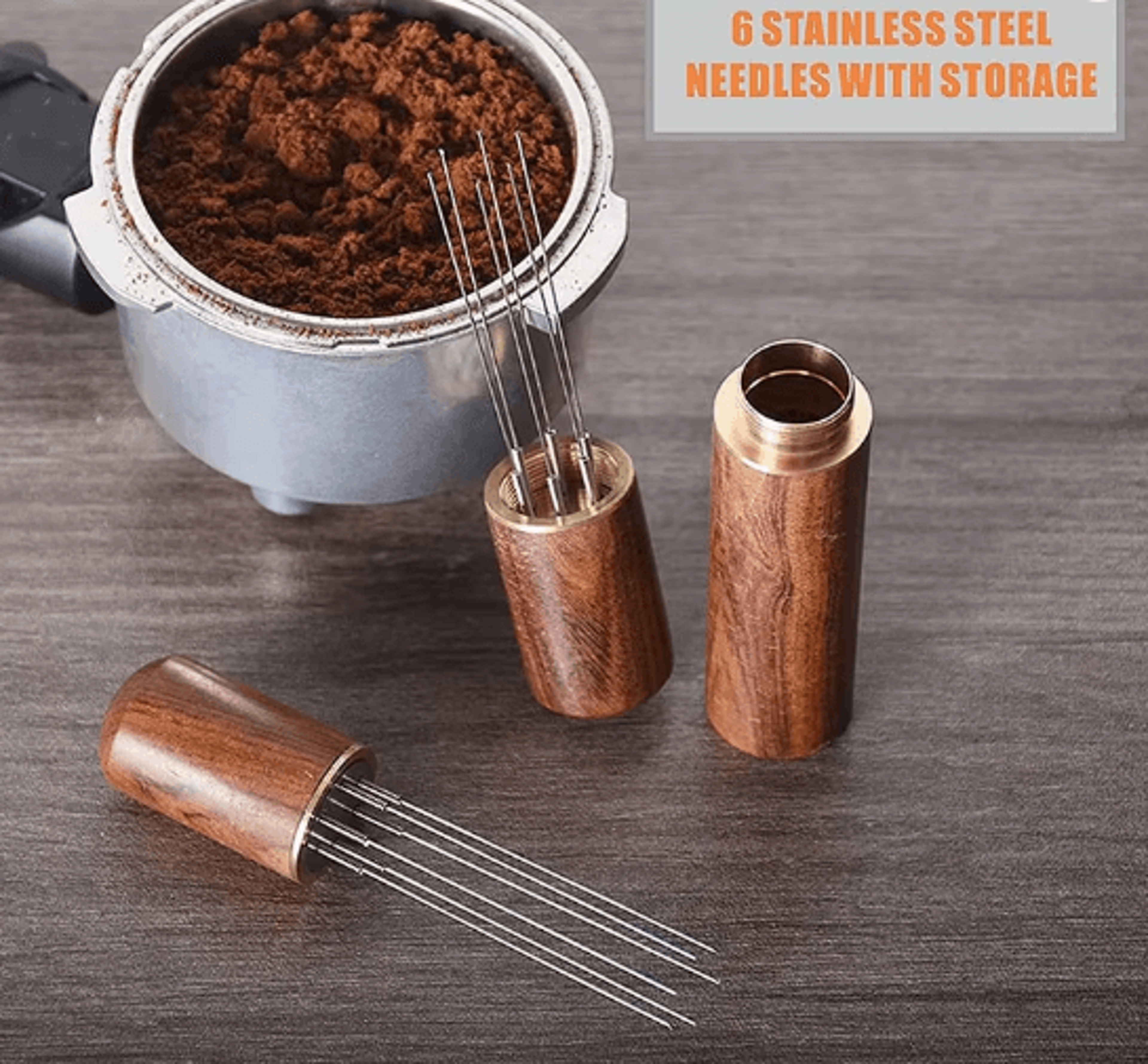stainless steel espresso wdt tool coffee needle distributor and leveler