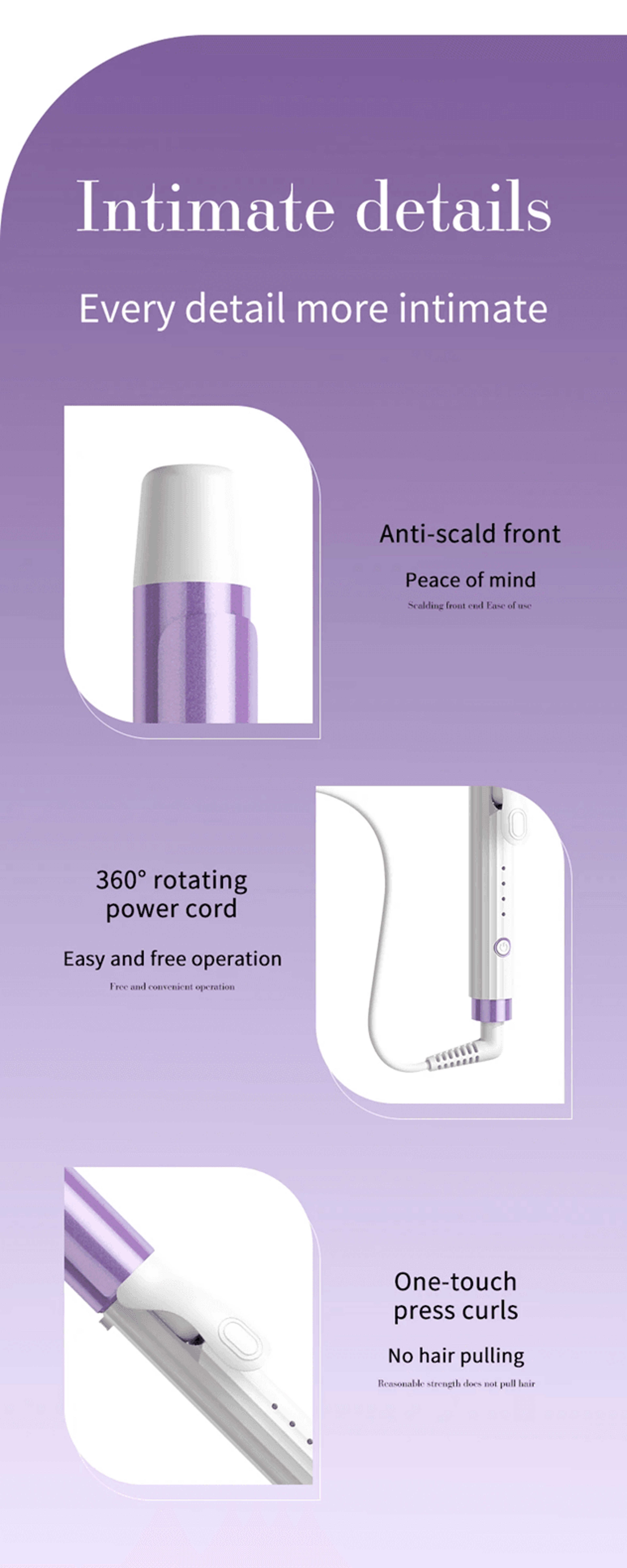 32mm negative ion hair curler for large volume curls