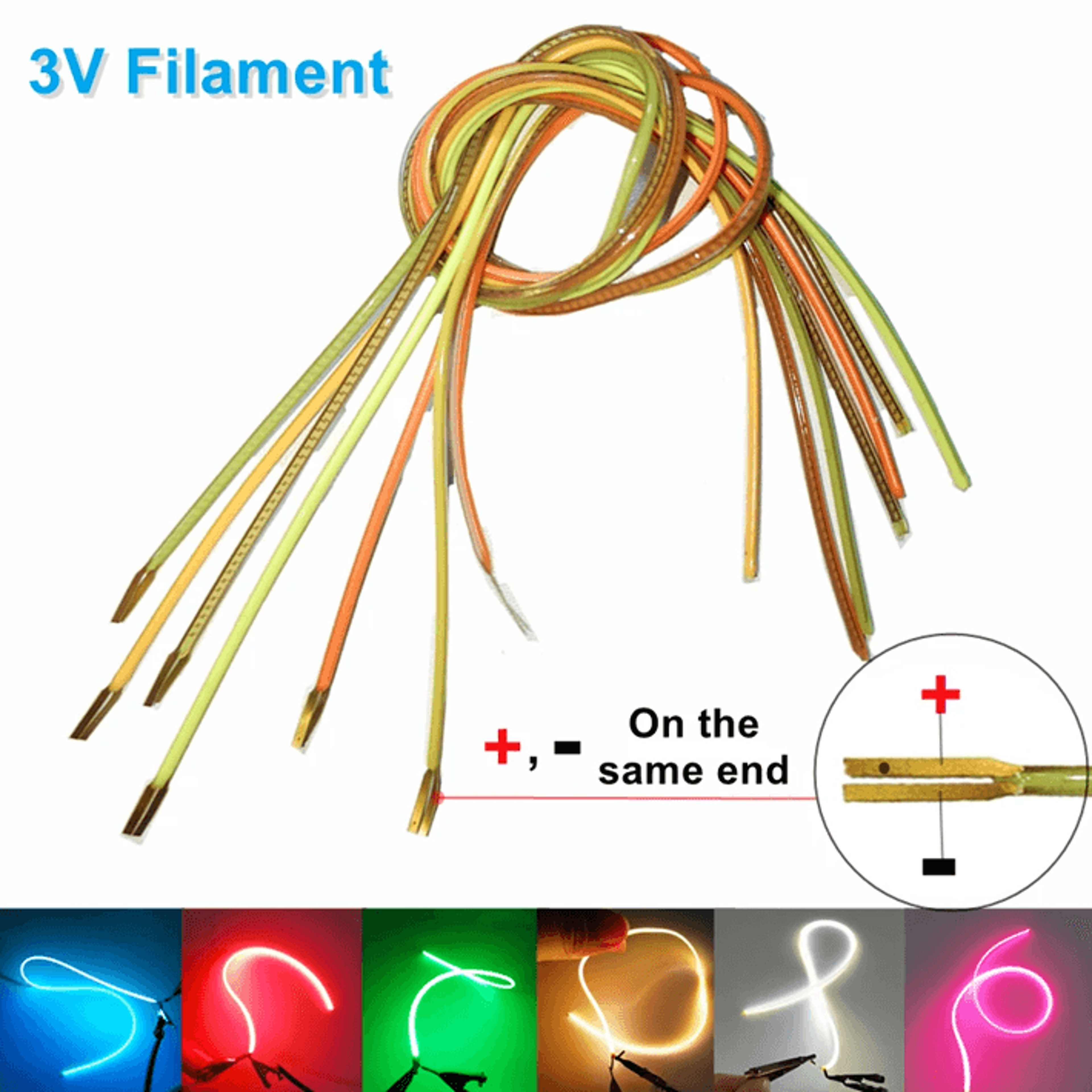 Flexible LED Filament Strip Retro Edison Style 3V Ultra Slim Lighting