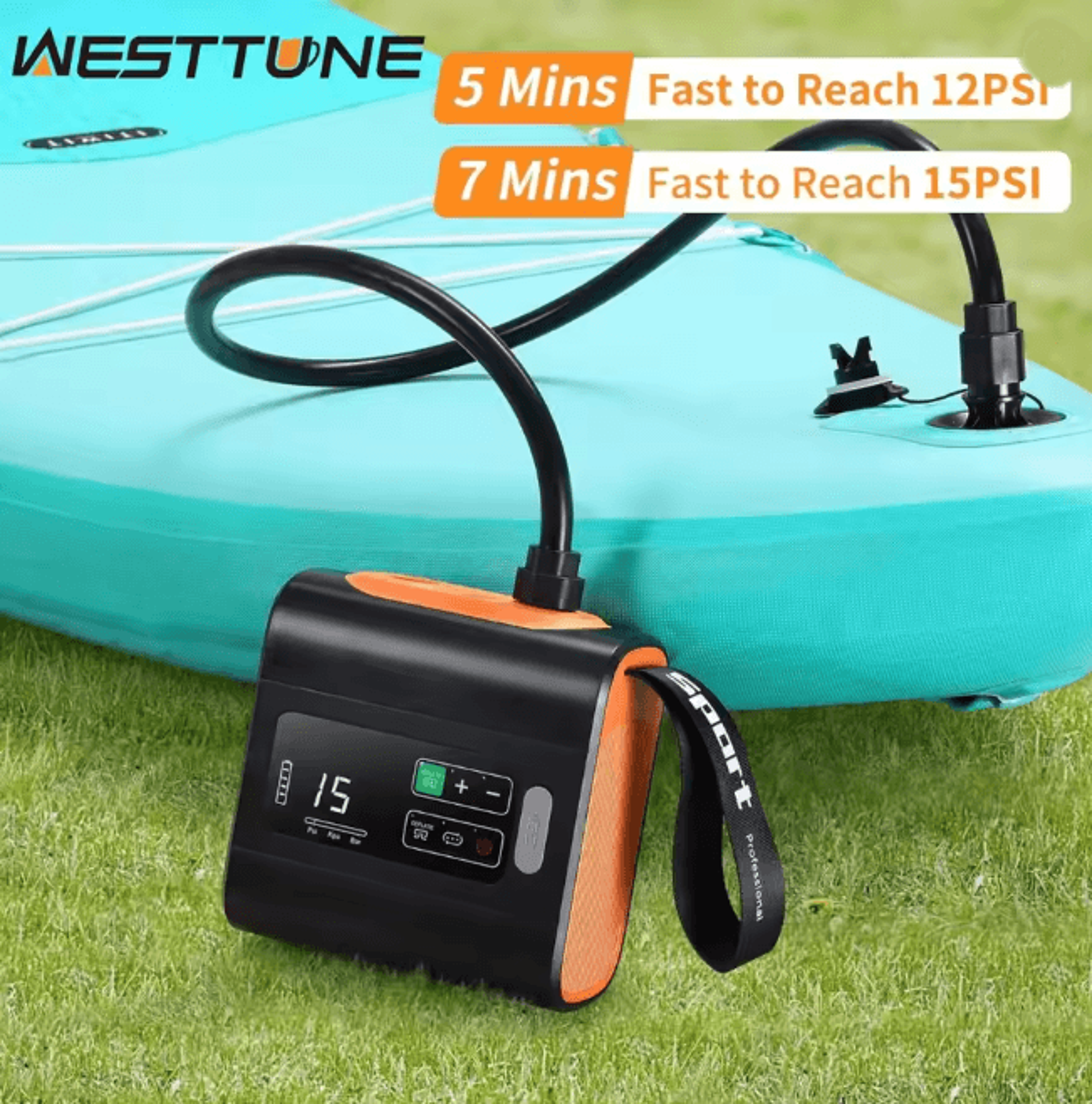 westtune portable wireless air pump mini electric inflator and deflator for travel and outdoor use