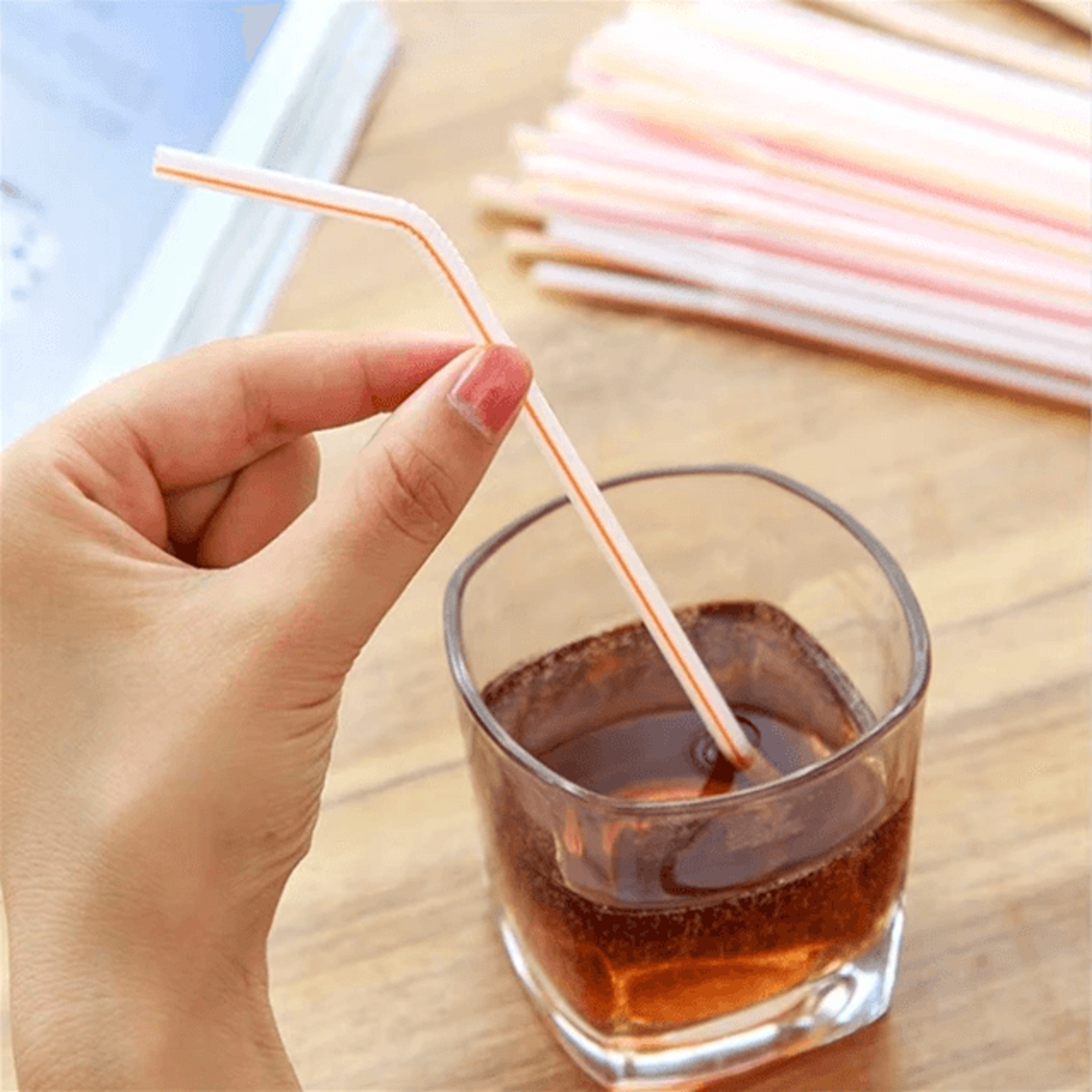 fluorescent bendable drinking straws reusable plastic party supplies