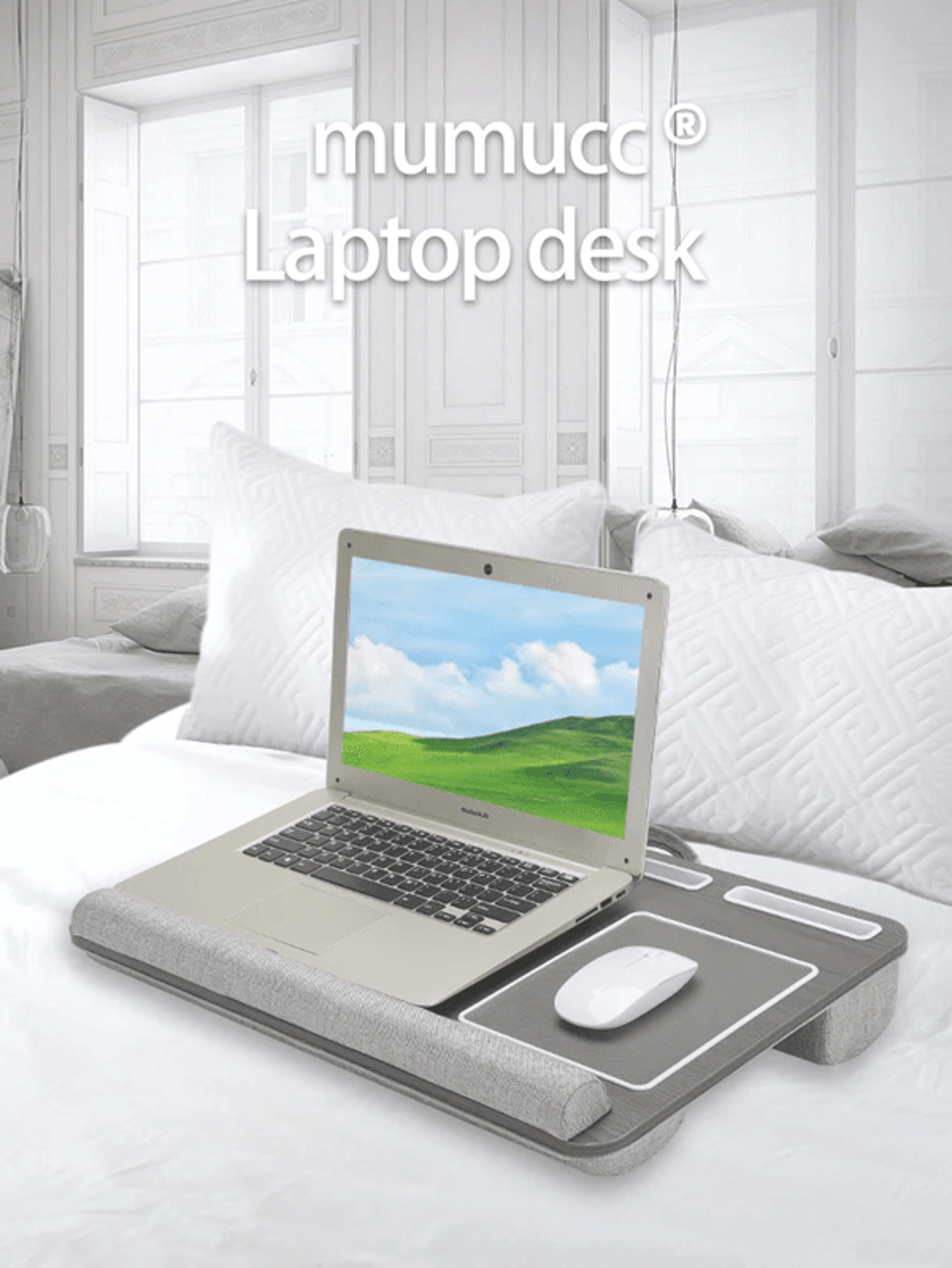 portable laptop desk with mouse pad and anti slip design
