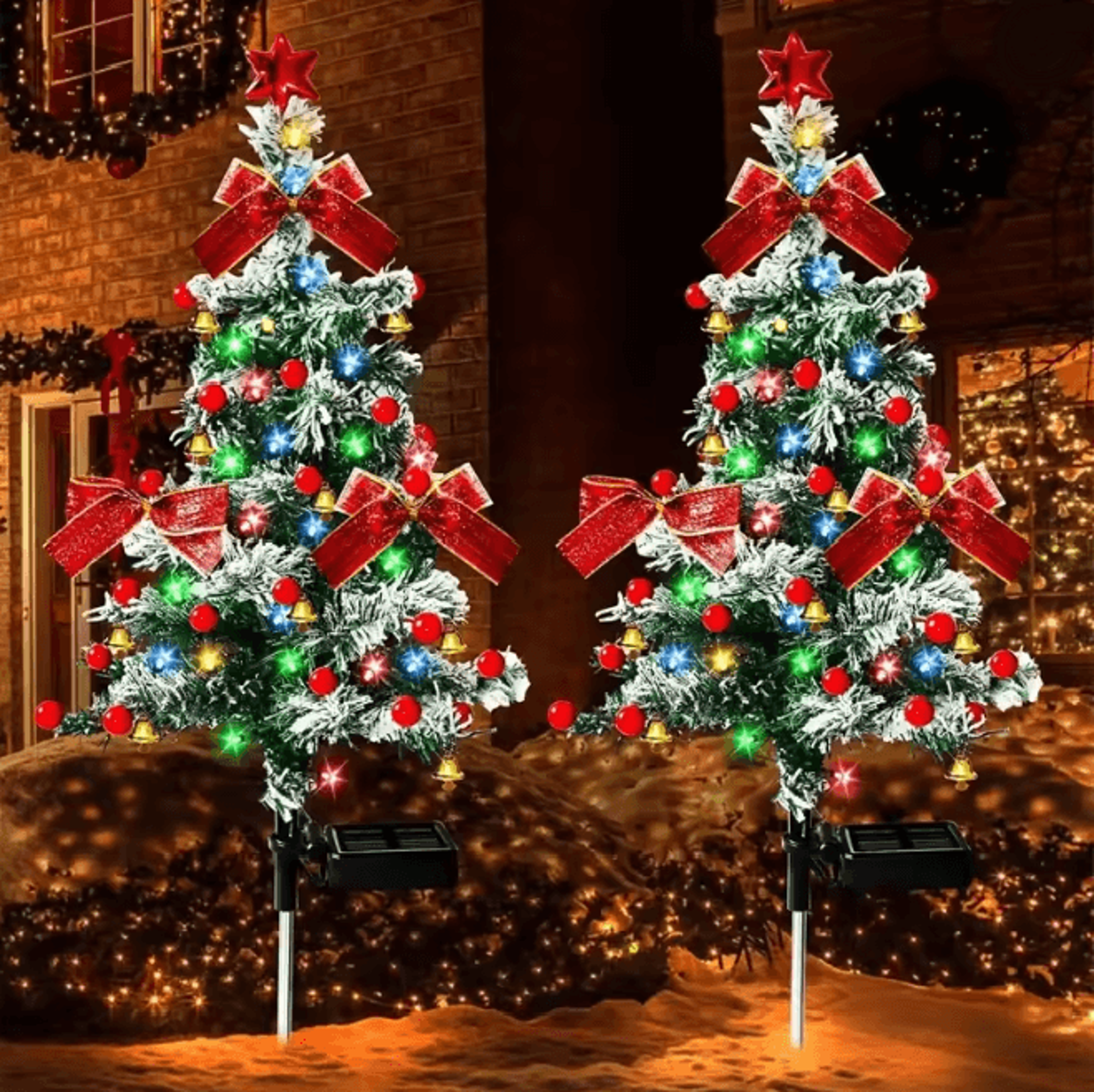 everglow solar christmas tree garden light