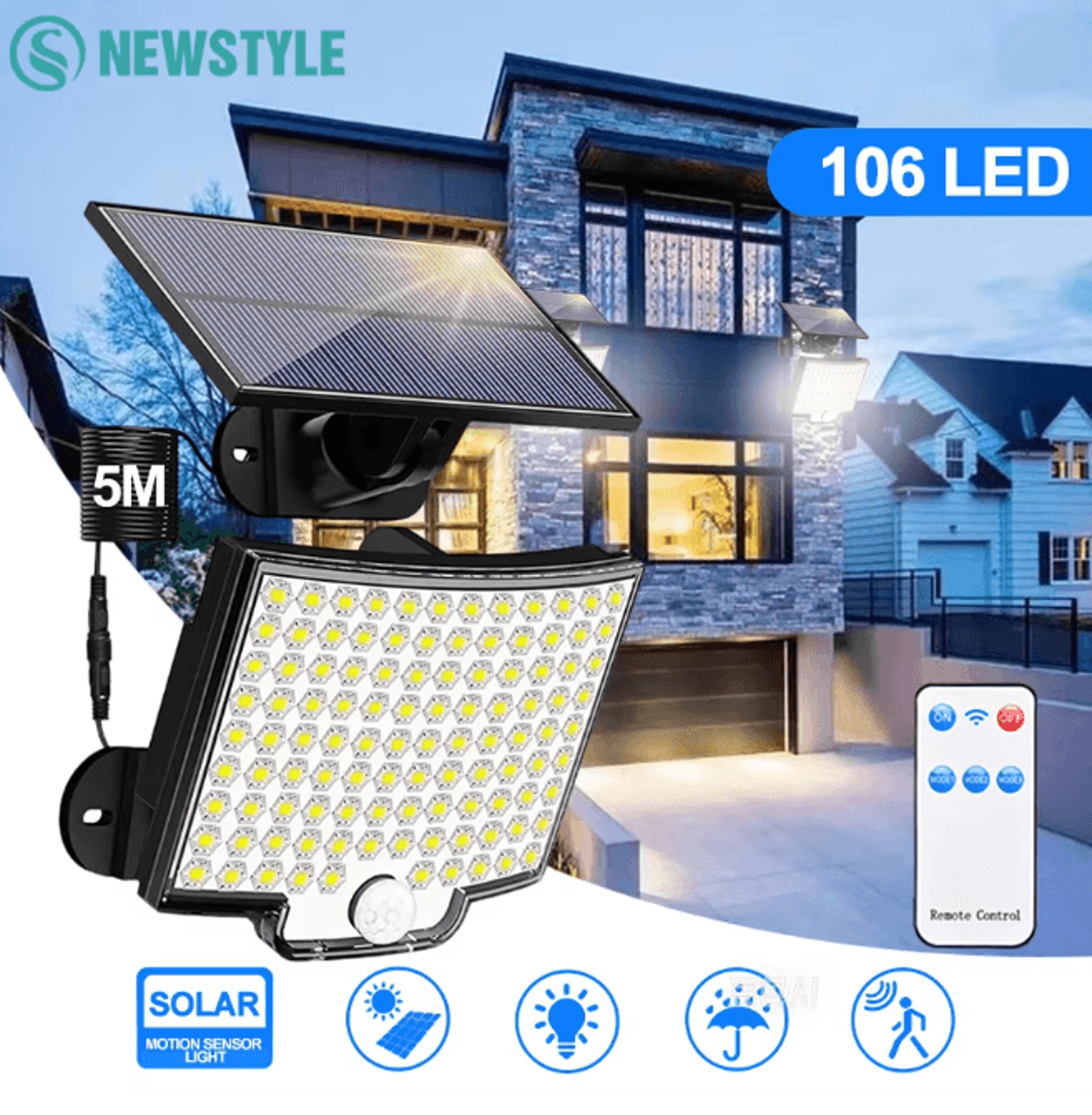 UltraBeam Solar Motion Flood Light with Remote Control