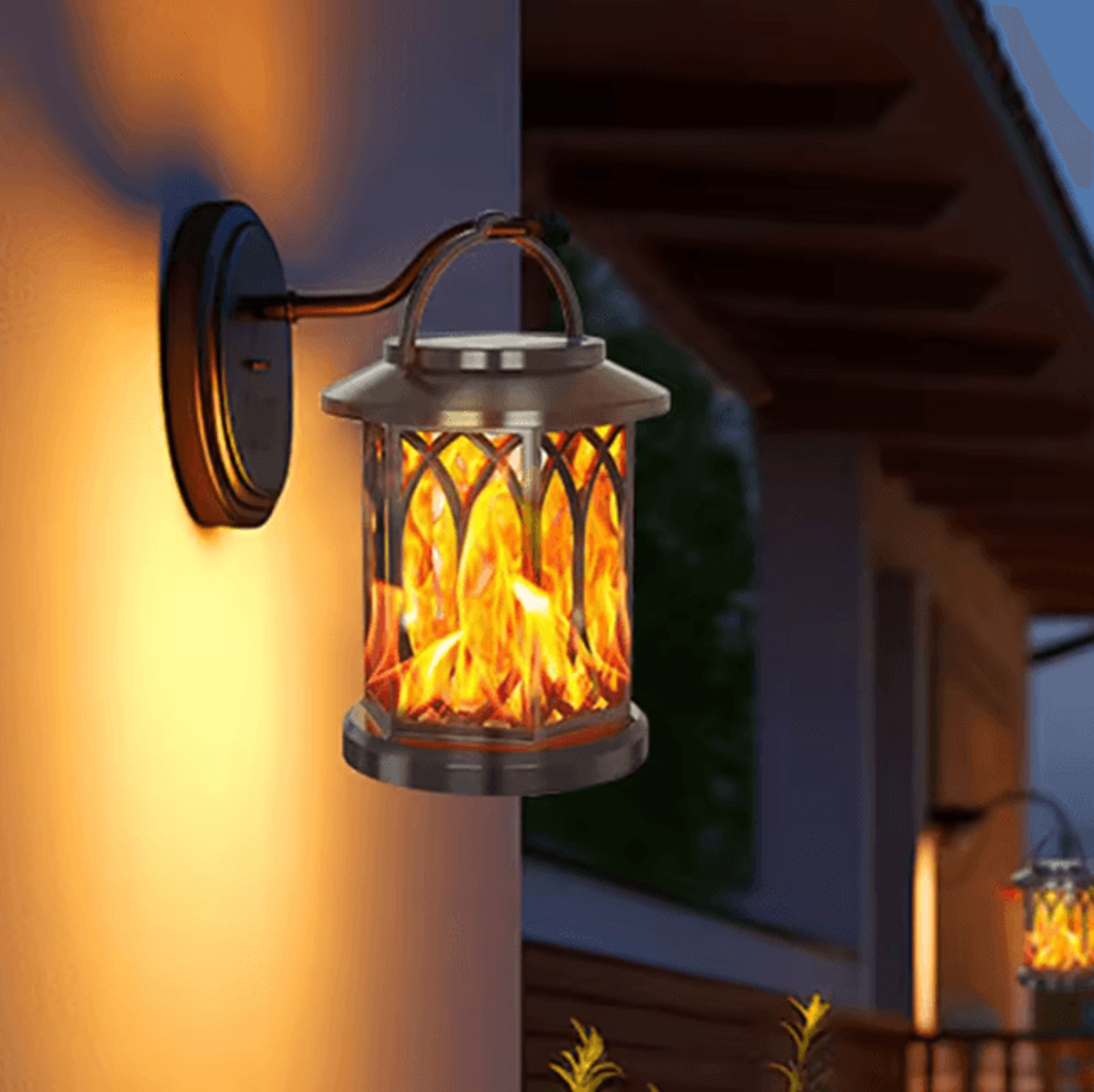 FlareGlow Solar Flame Lantern for Garden and Courtyard
