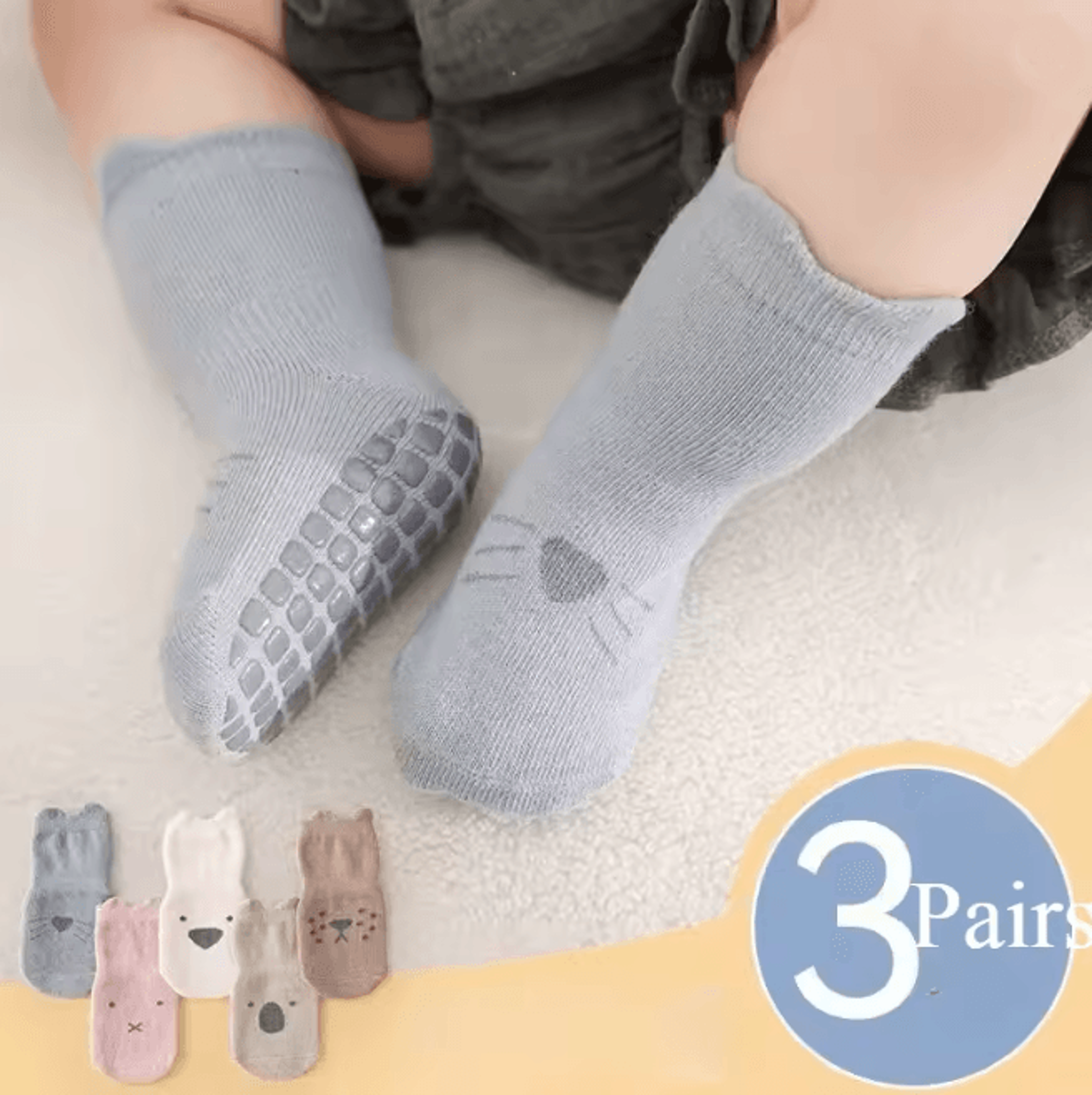 gripstep baby anti slip cotton socks for infants and toddlers