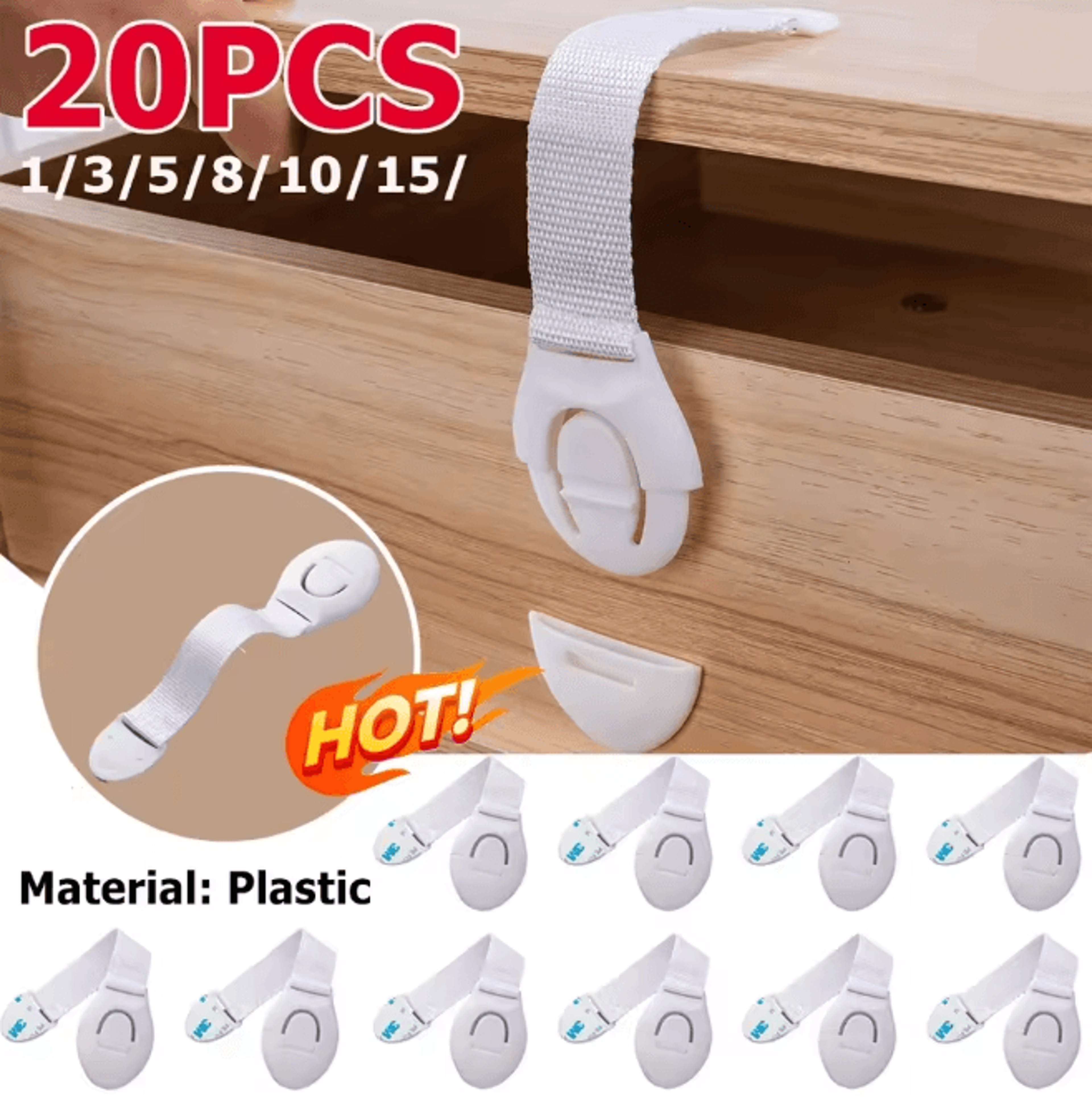 SecureFlex Child Safety Strap Locks No Drill Cabinet and Drawer Protection