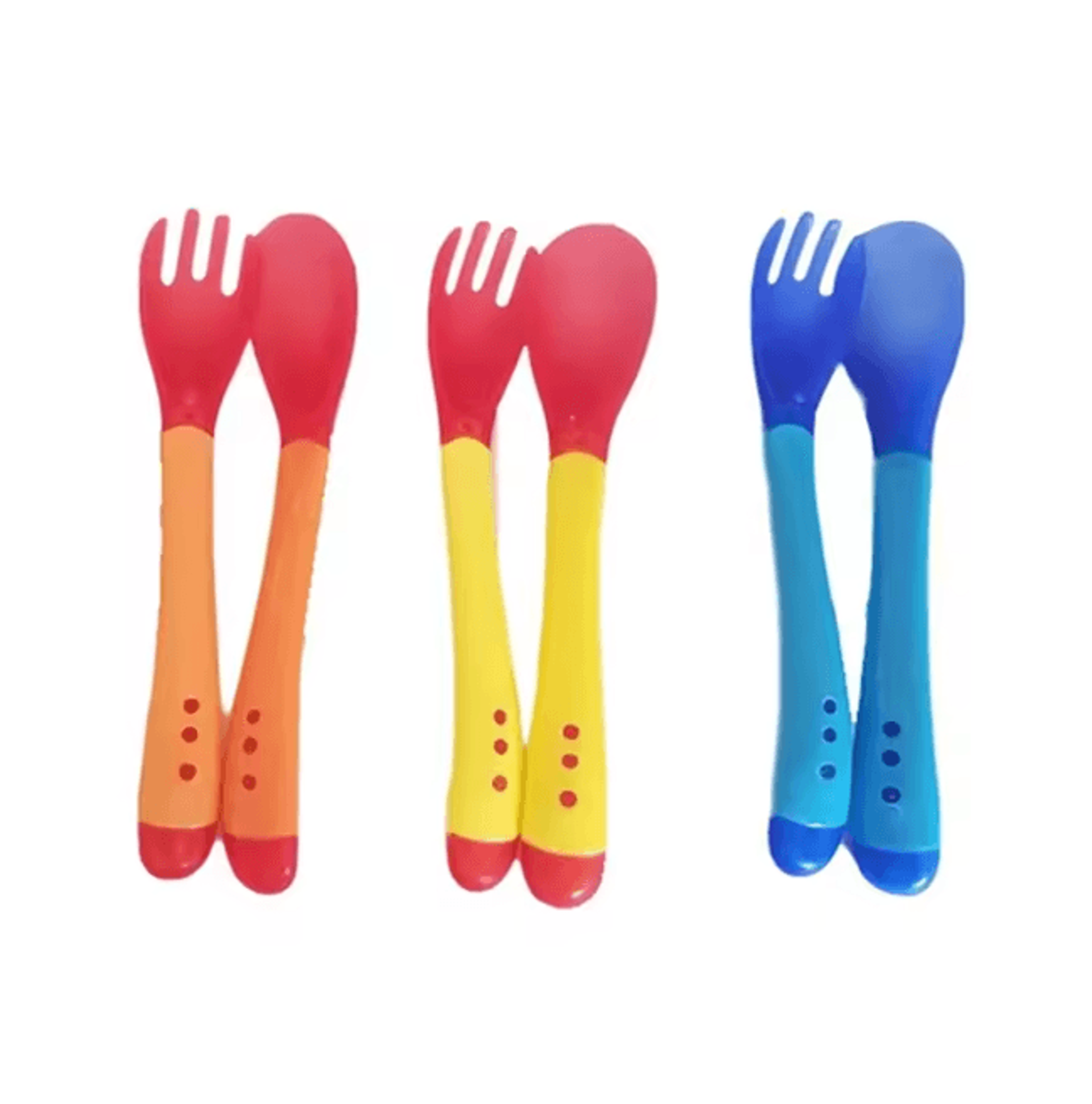 thermosafe baby temperature sensing spoon and fork set