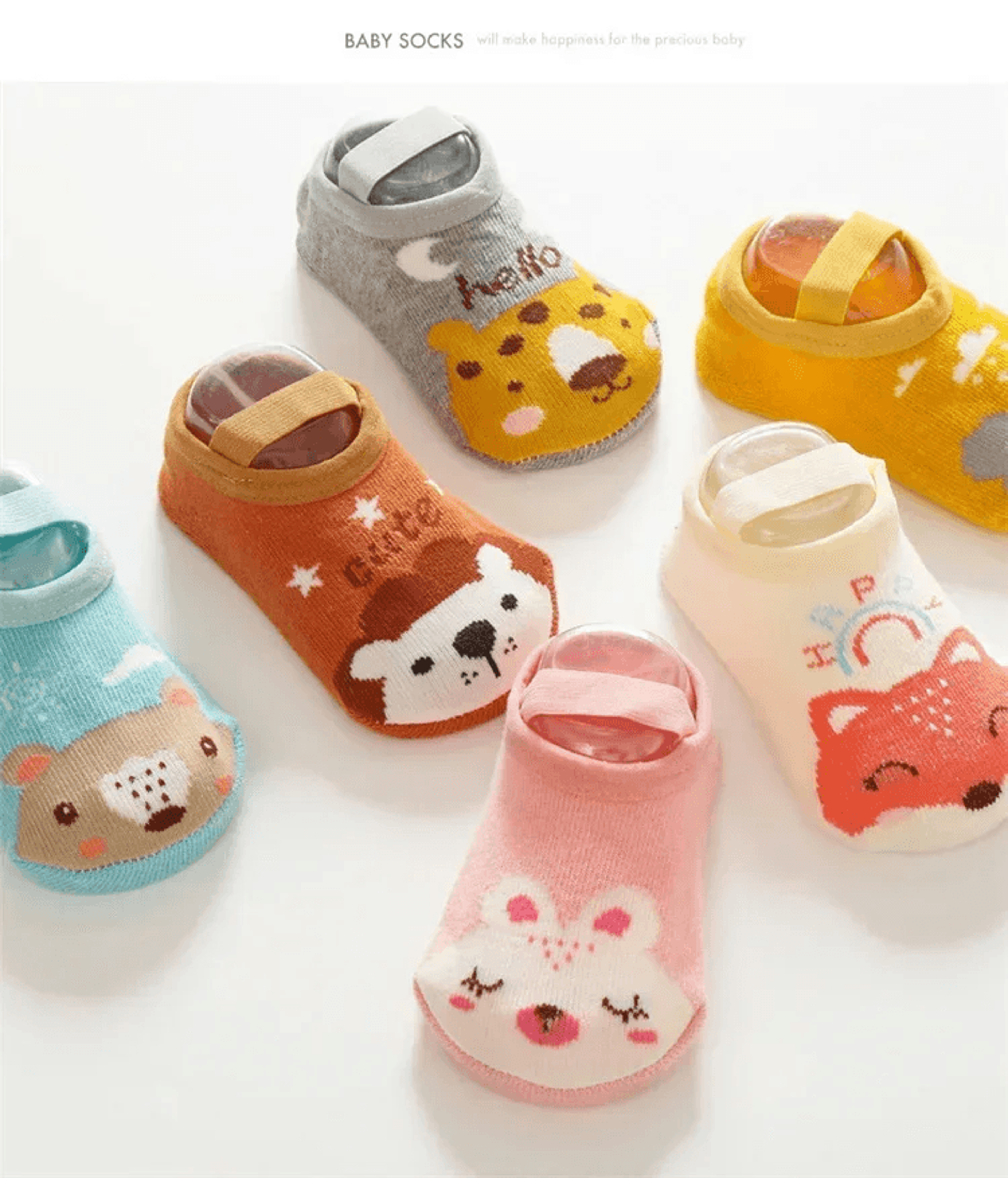 cozygrip newborn non slip cotton baby socks cartoon toddler floor socks