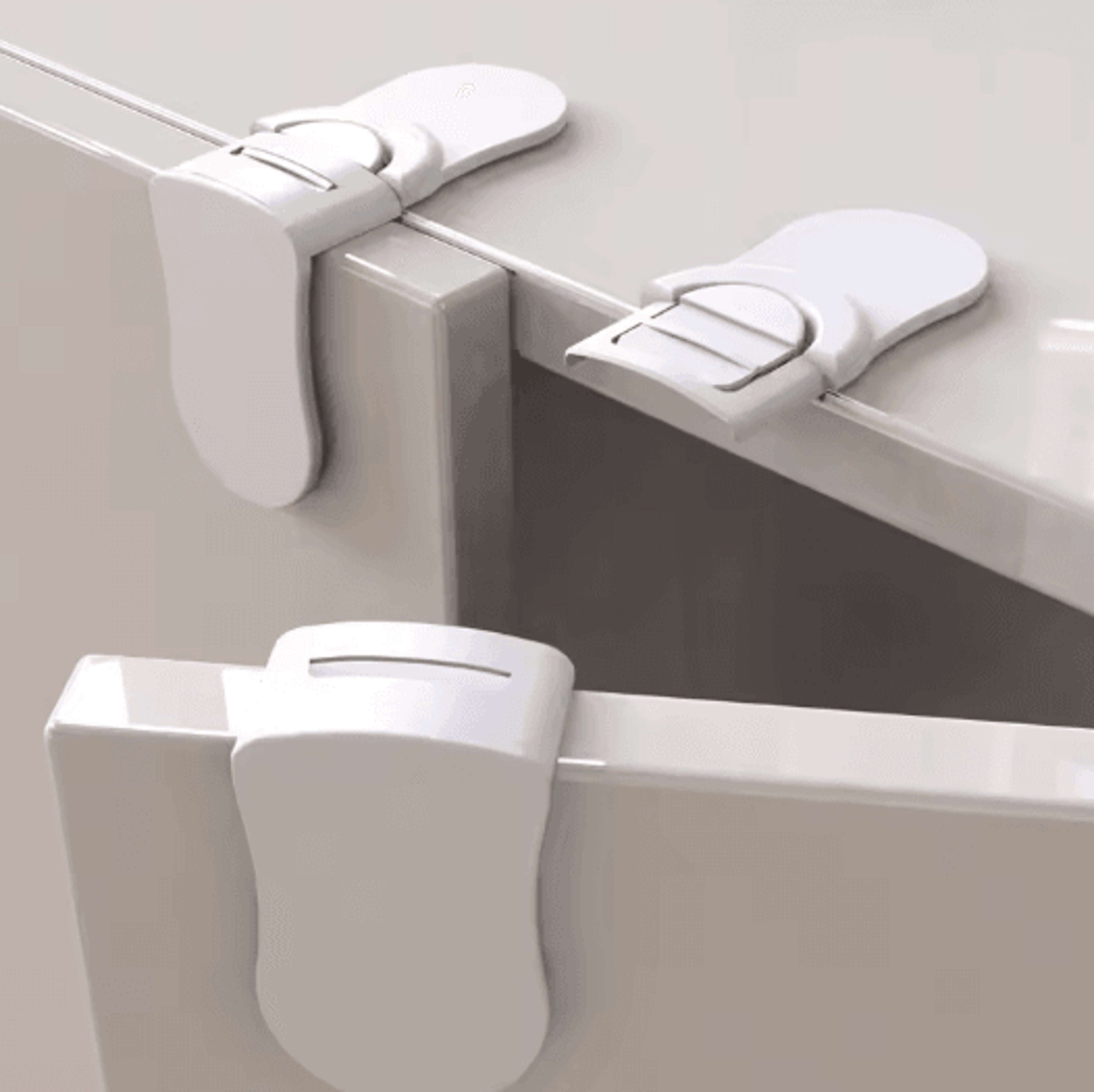 Child Safety Drawer Locks Anti Pinch Cabinet Protection Latches 3 or 5 Pack