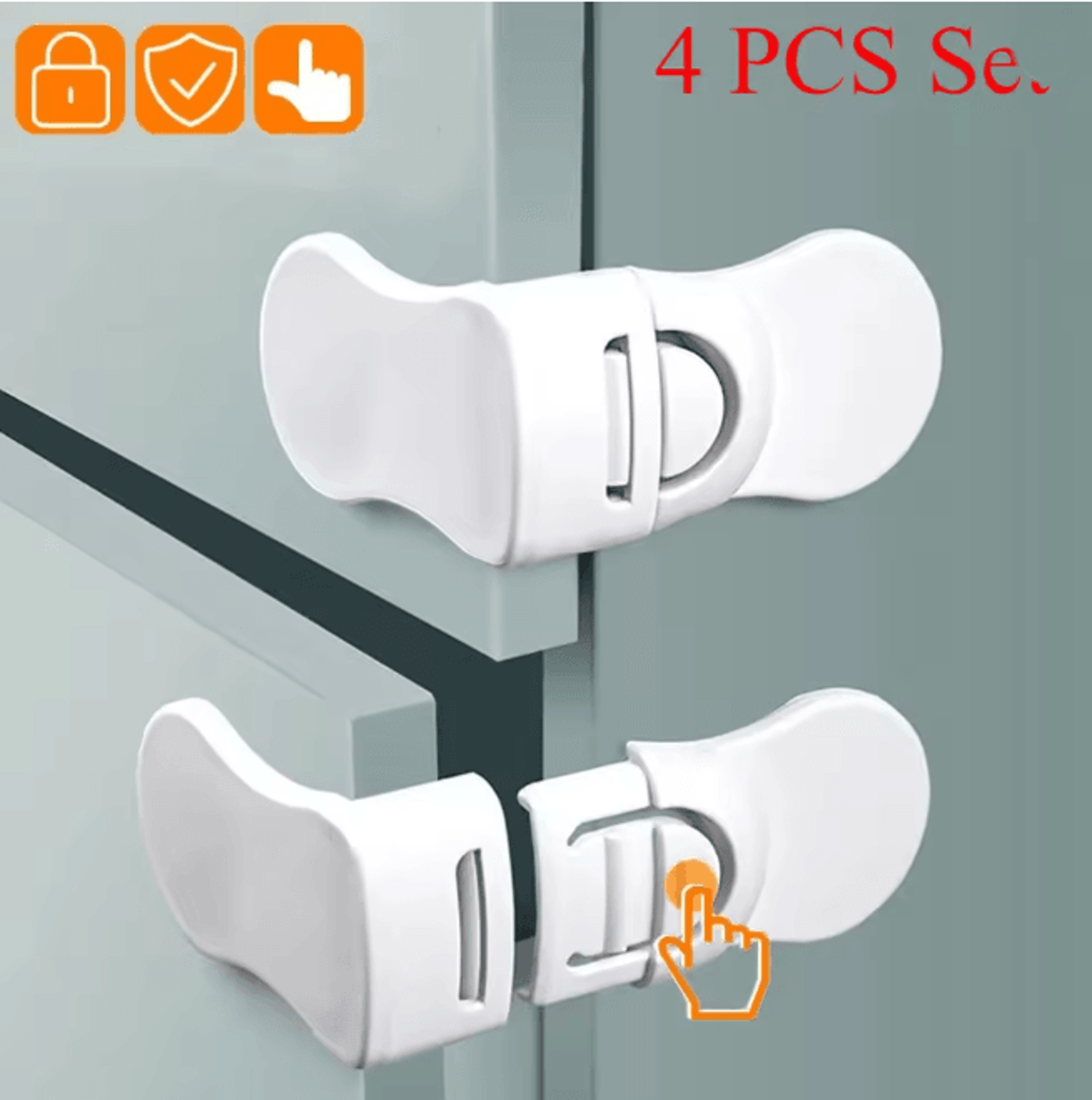 Baby Safety Cabinet Locks Multi Purpose Drawer and Refrigerator Locks 4 or 5 Pack