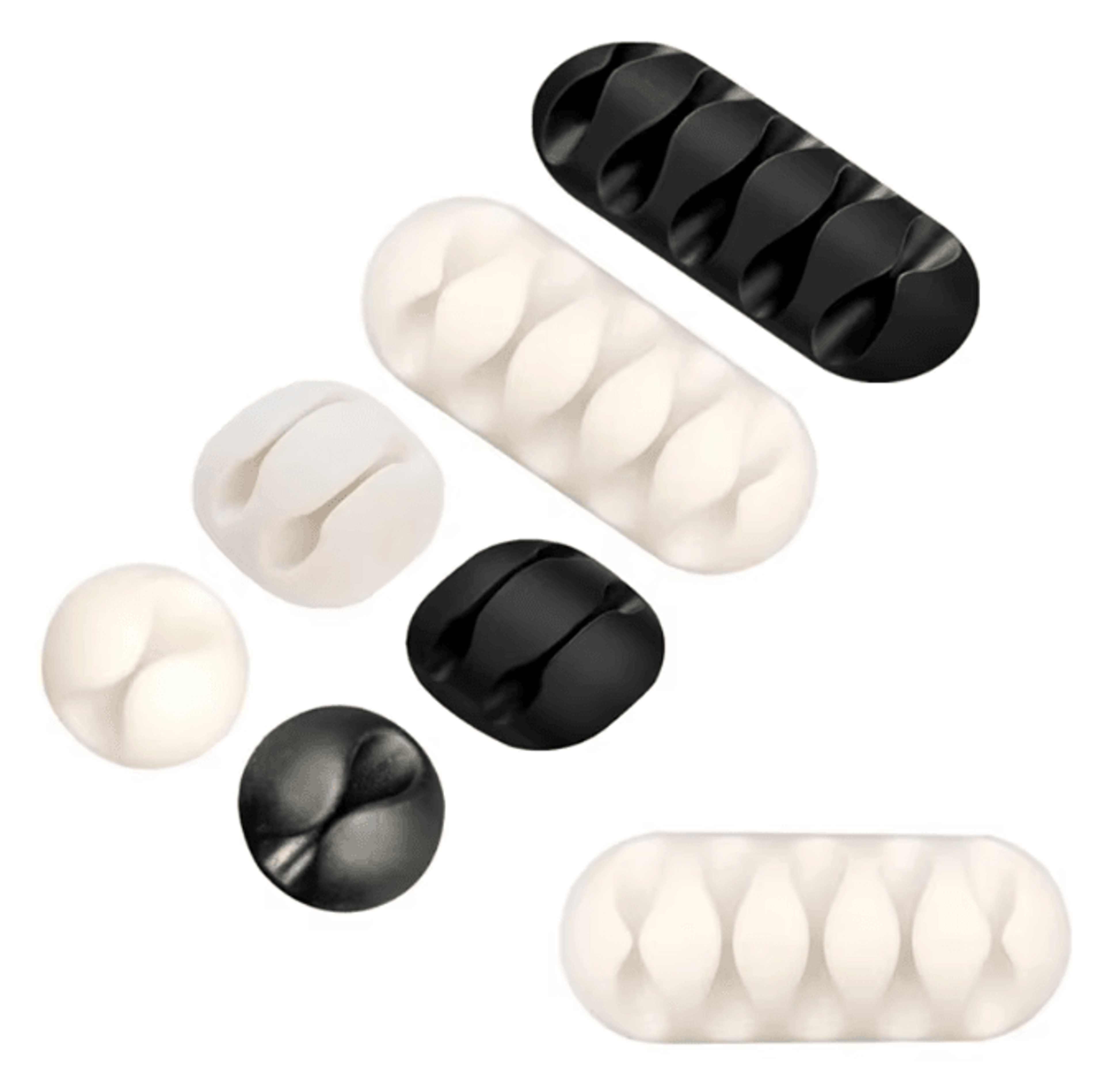 Round Silicone USB Cable Clip Adhesive Charger Cord Organizer for Desk