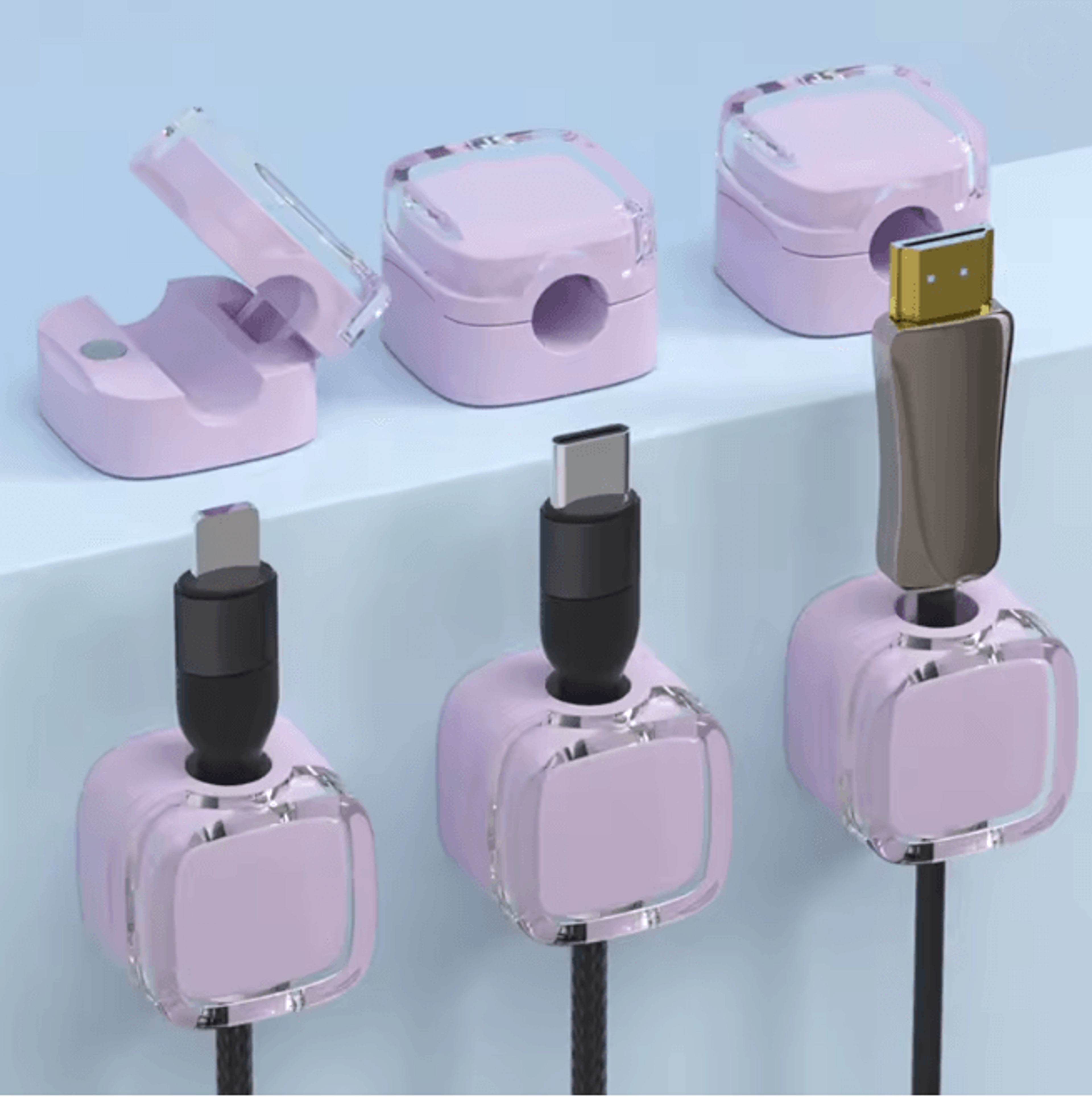 magnetic cable clips adjustable usb cord holder for desk and under desk management