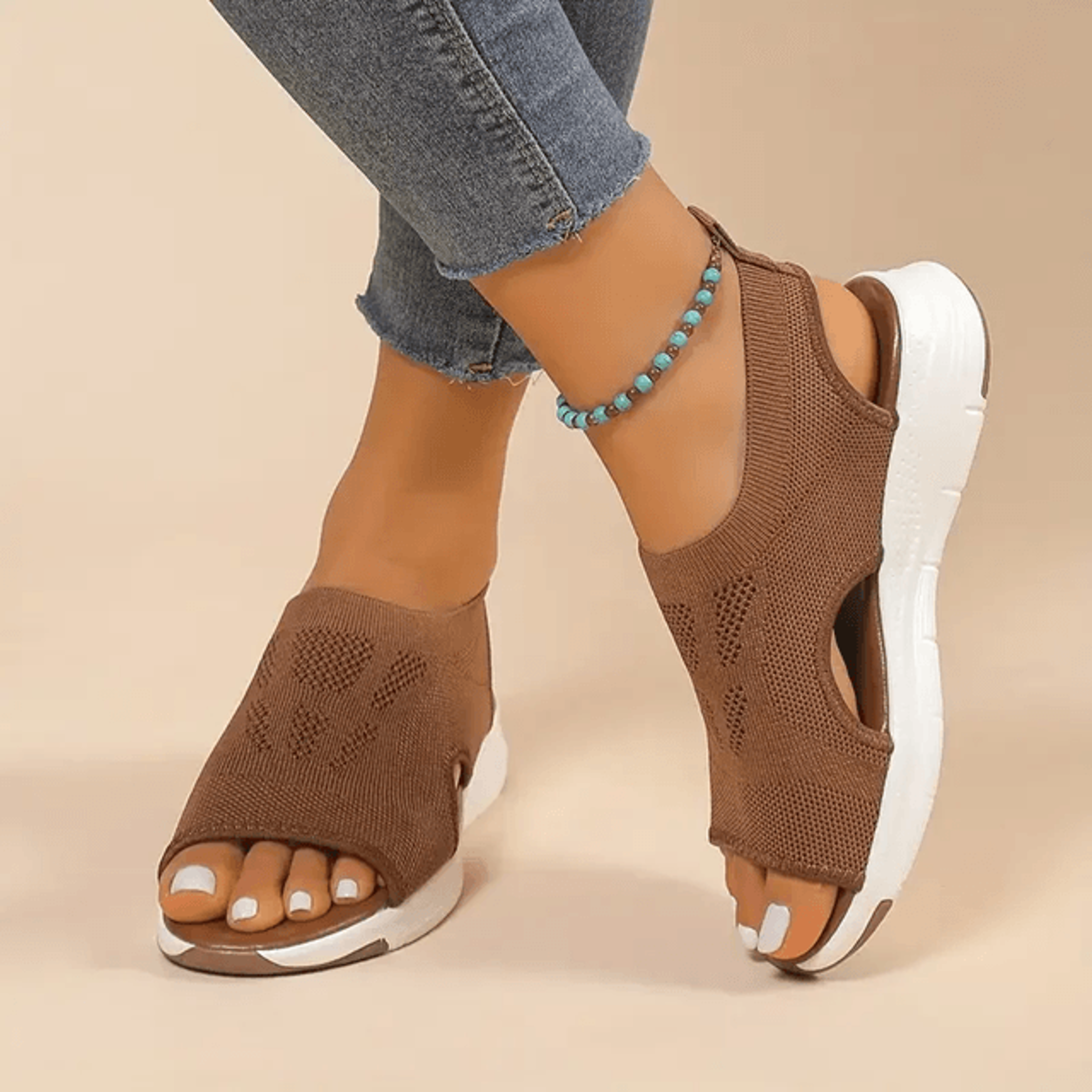 Womens Breathable Mesh Sandals with Thick Sole Comfort