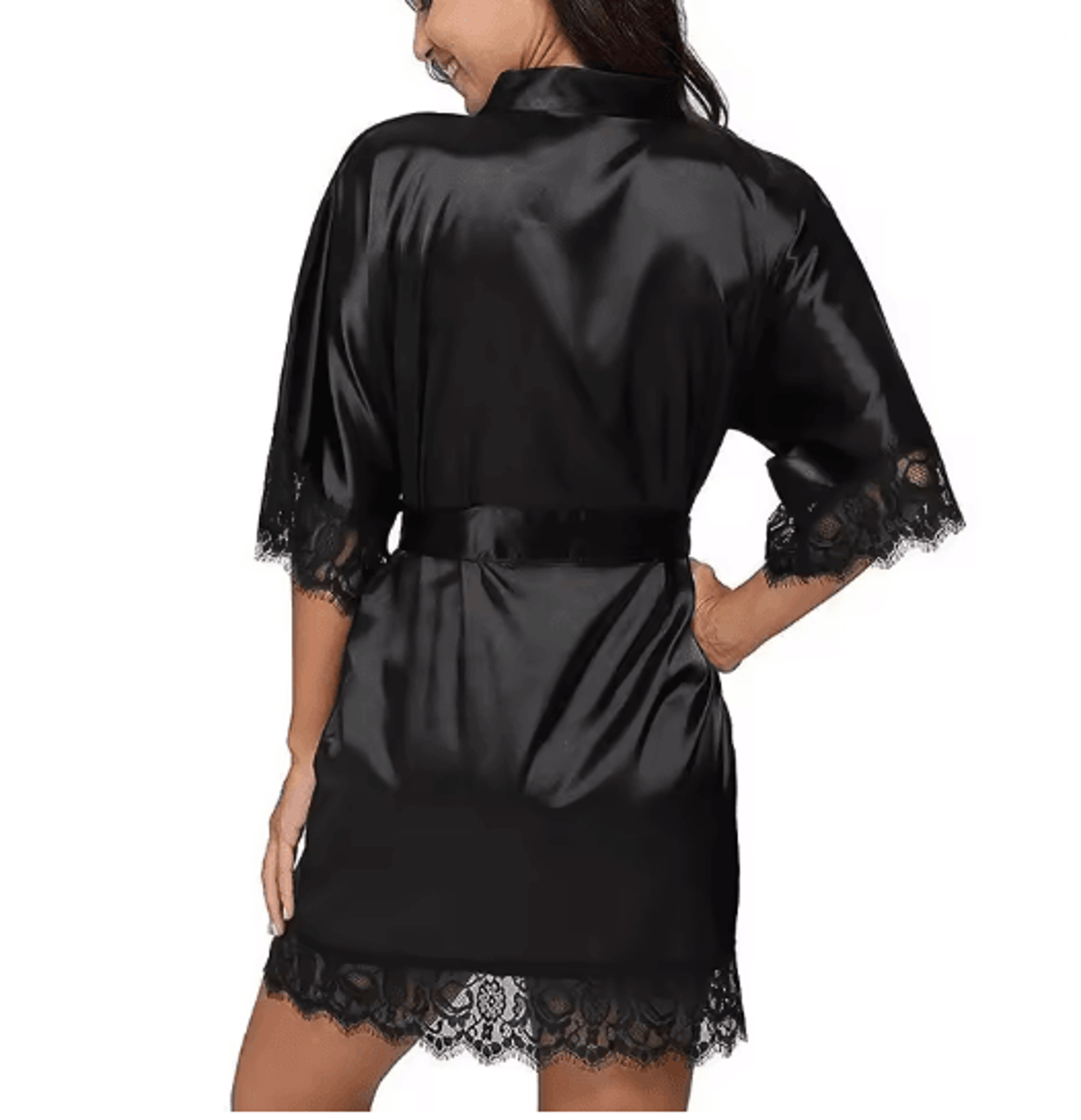 sheer lace silk nightgown and robe set for women
