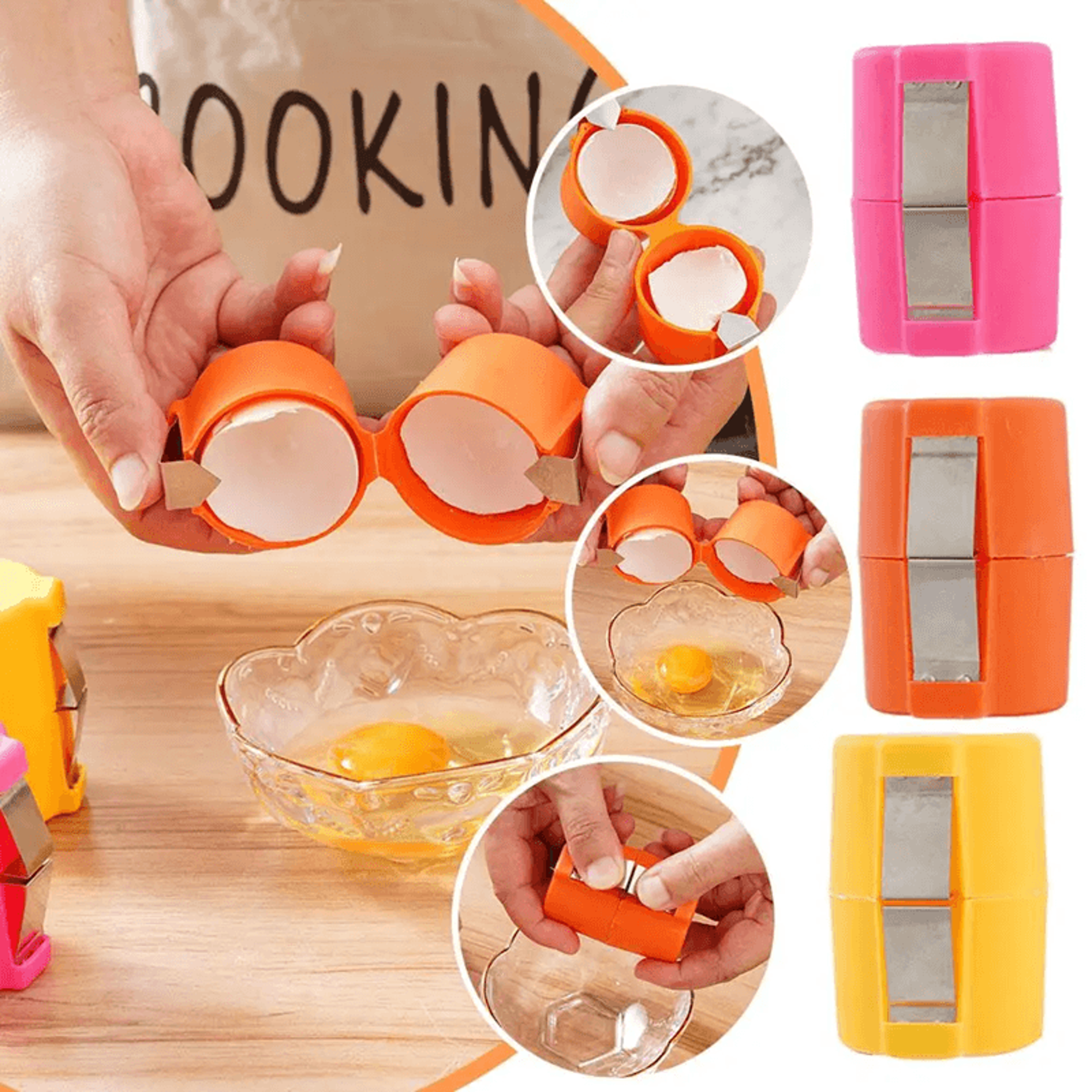 precision egg shell opener and separator tool for clean cracking