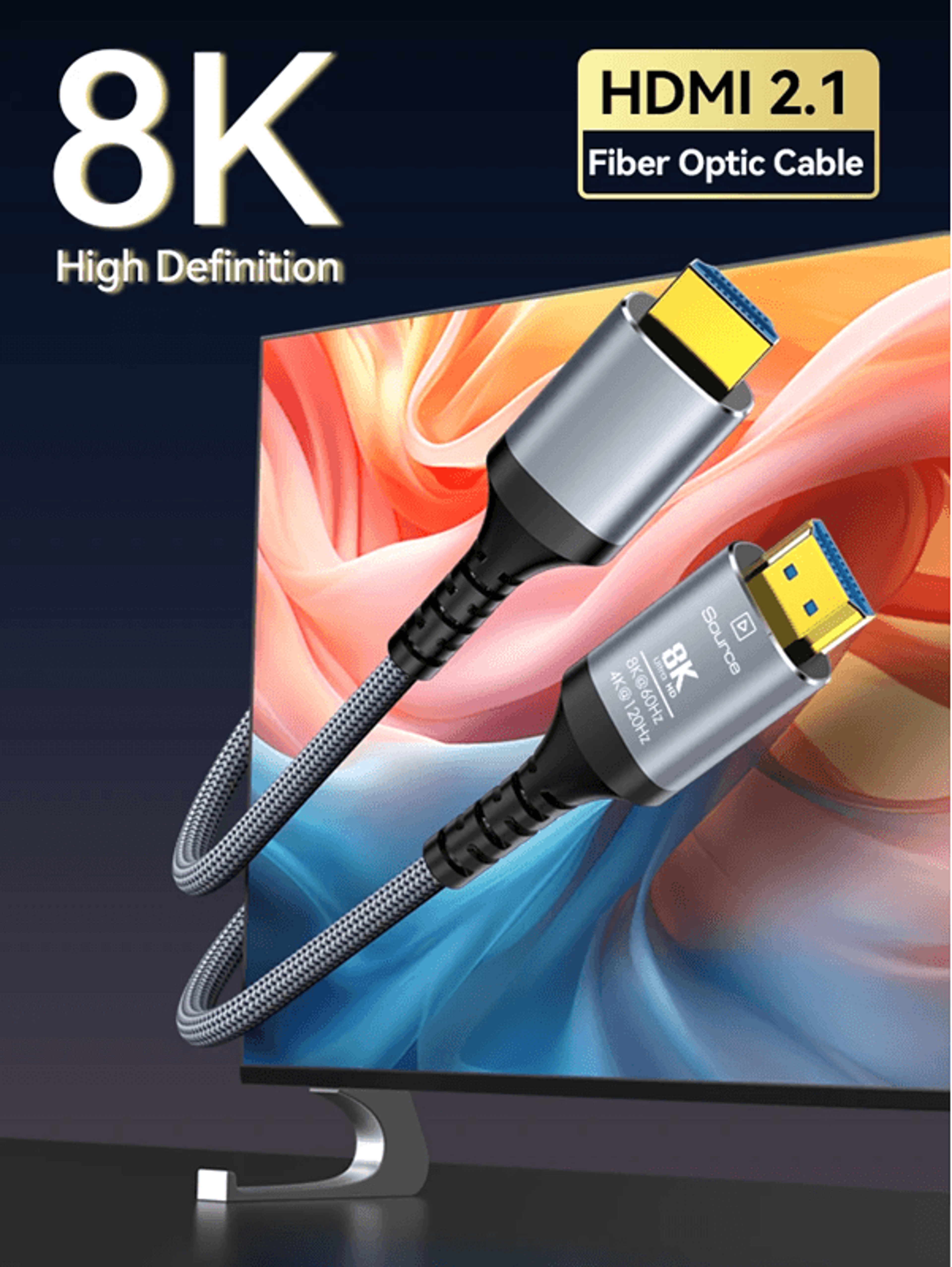 8K HDMI 2.1 Fiber Optic Cable 8K60Hz 4K120Hz Ultra High Speed