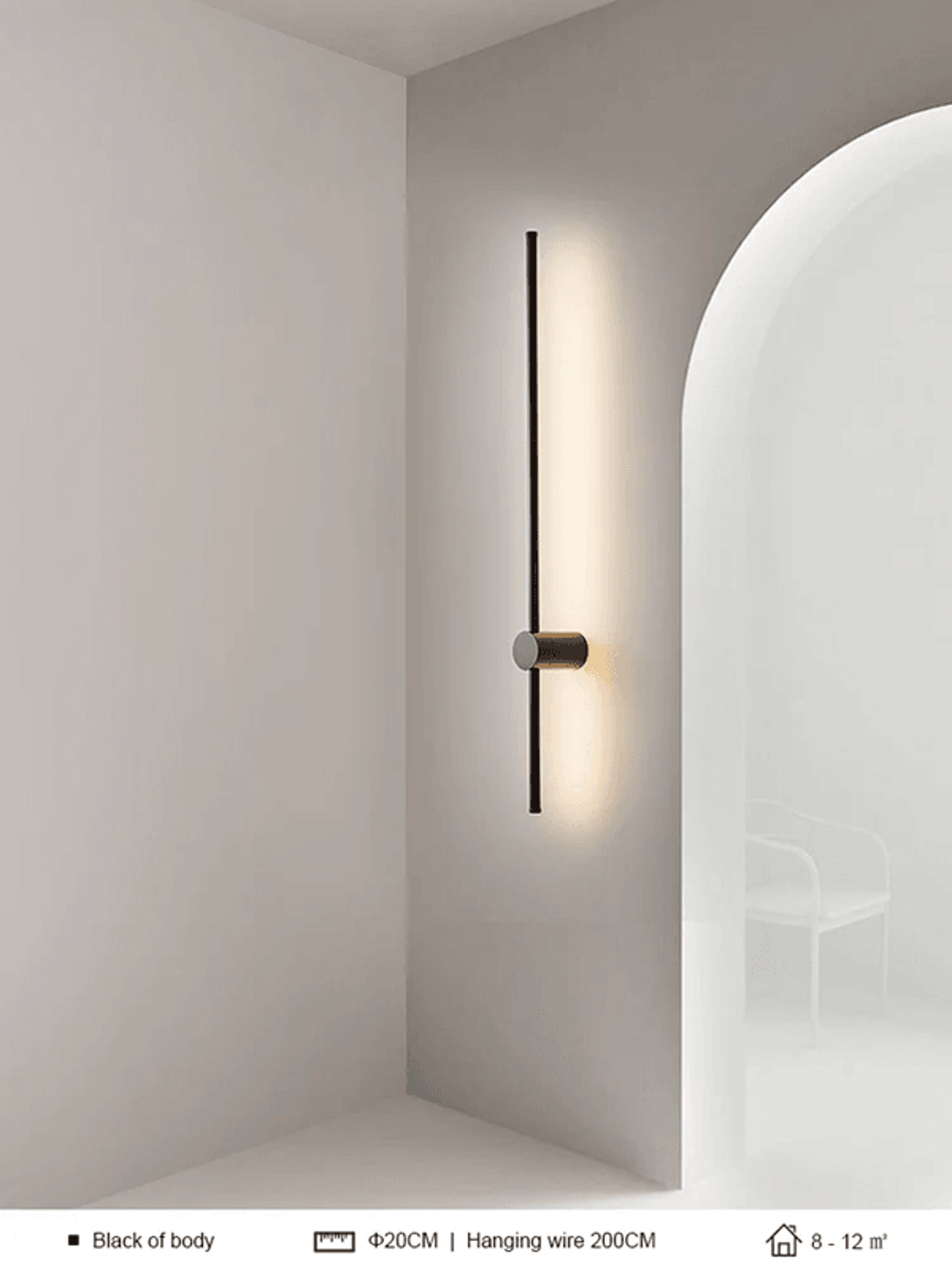 modern led long wall light minimalist black bedside sconce