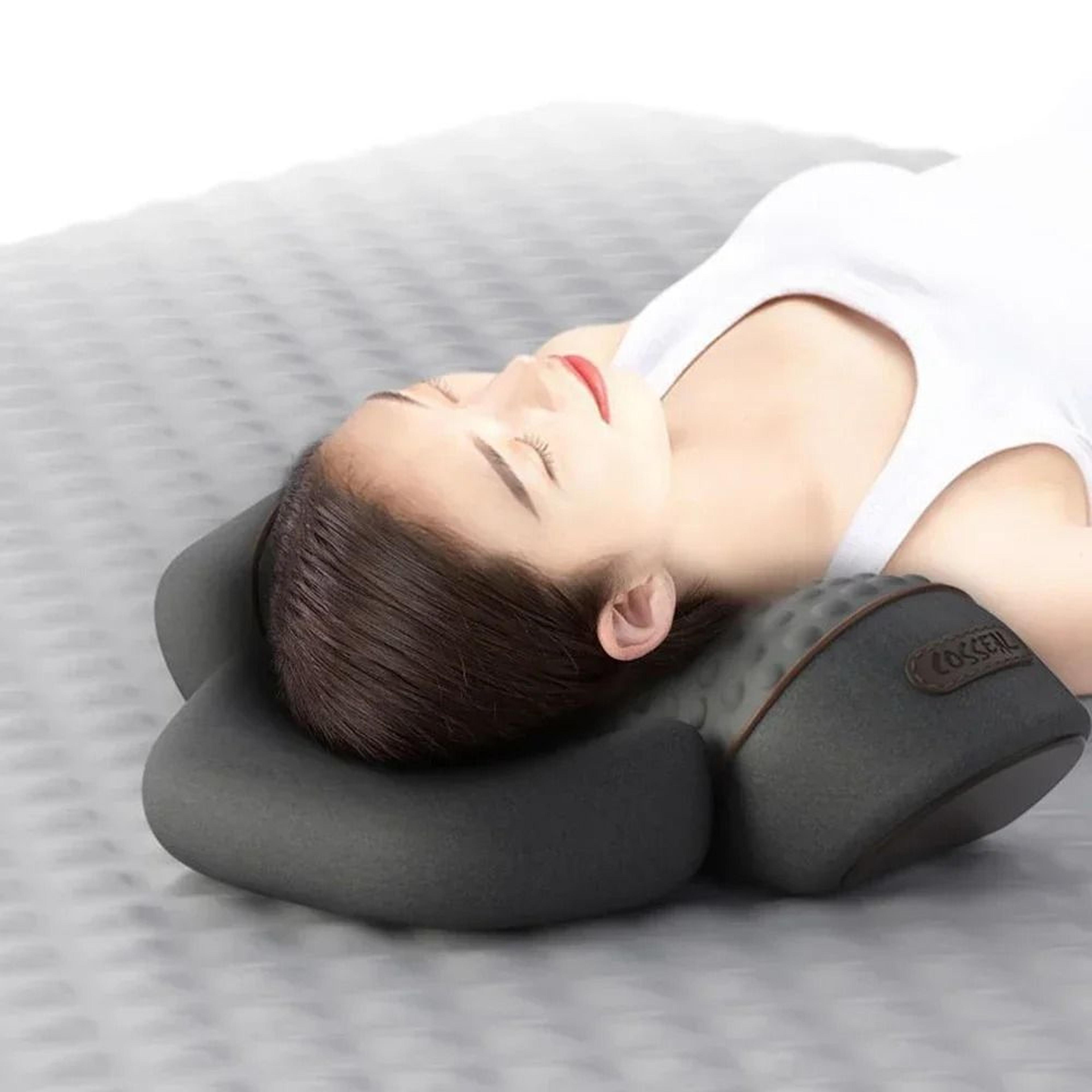 rechargeable heated vibration neck massage pillow for deep relaxation