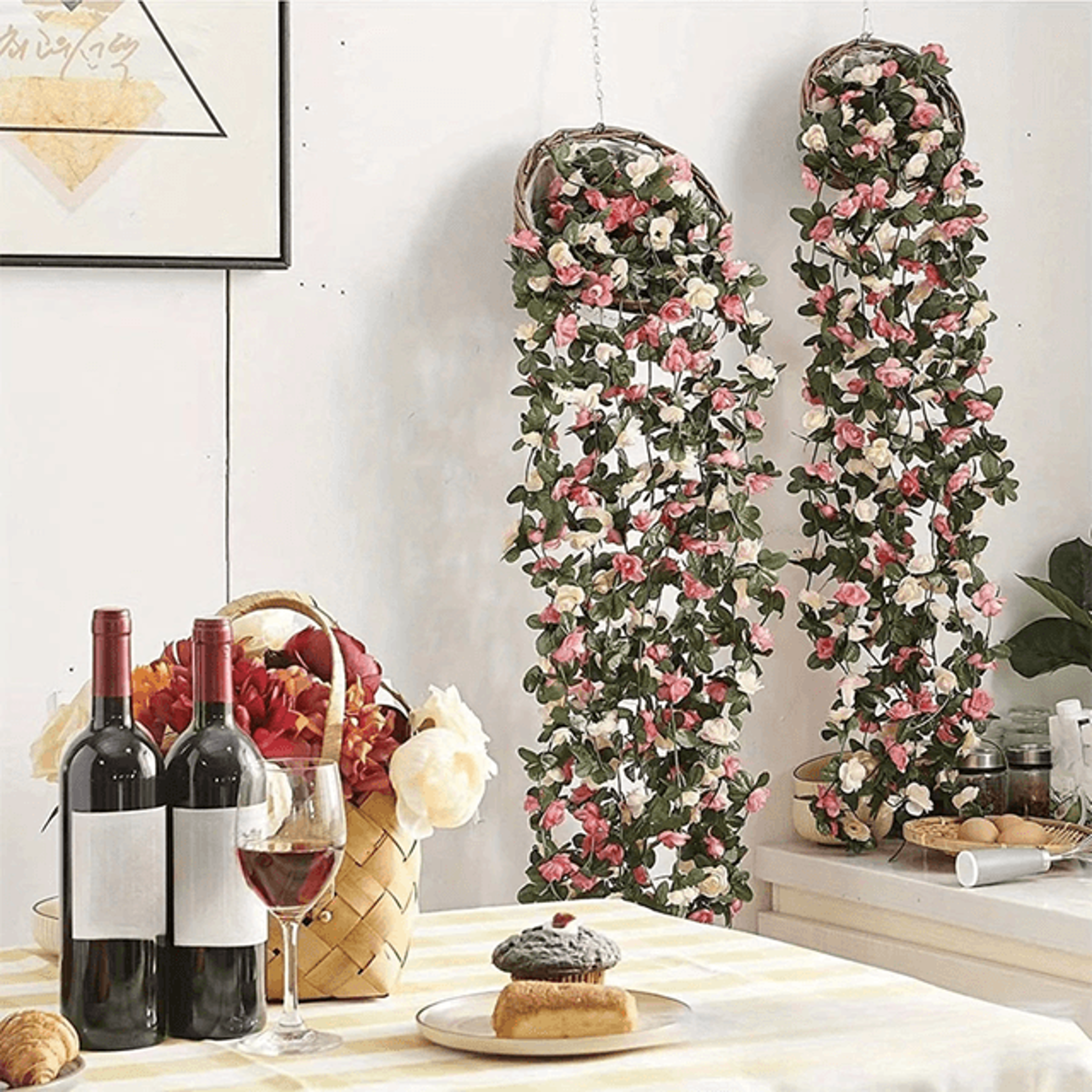 250CM Artificial Rose Vine Garland for Wedding and Home Decor