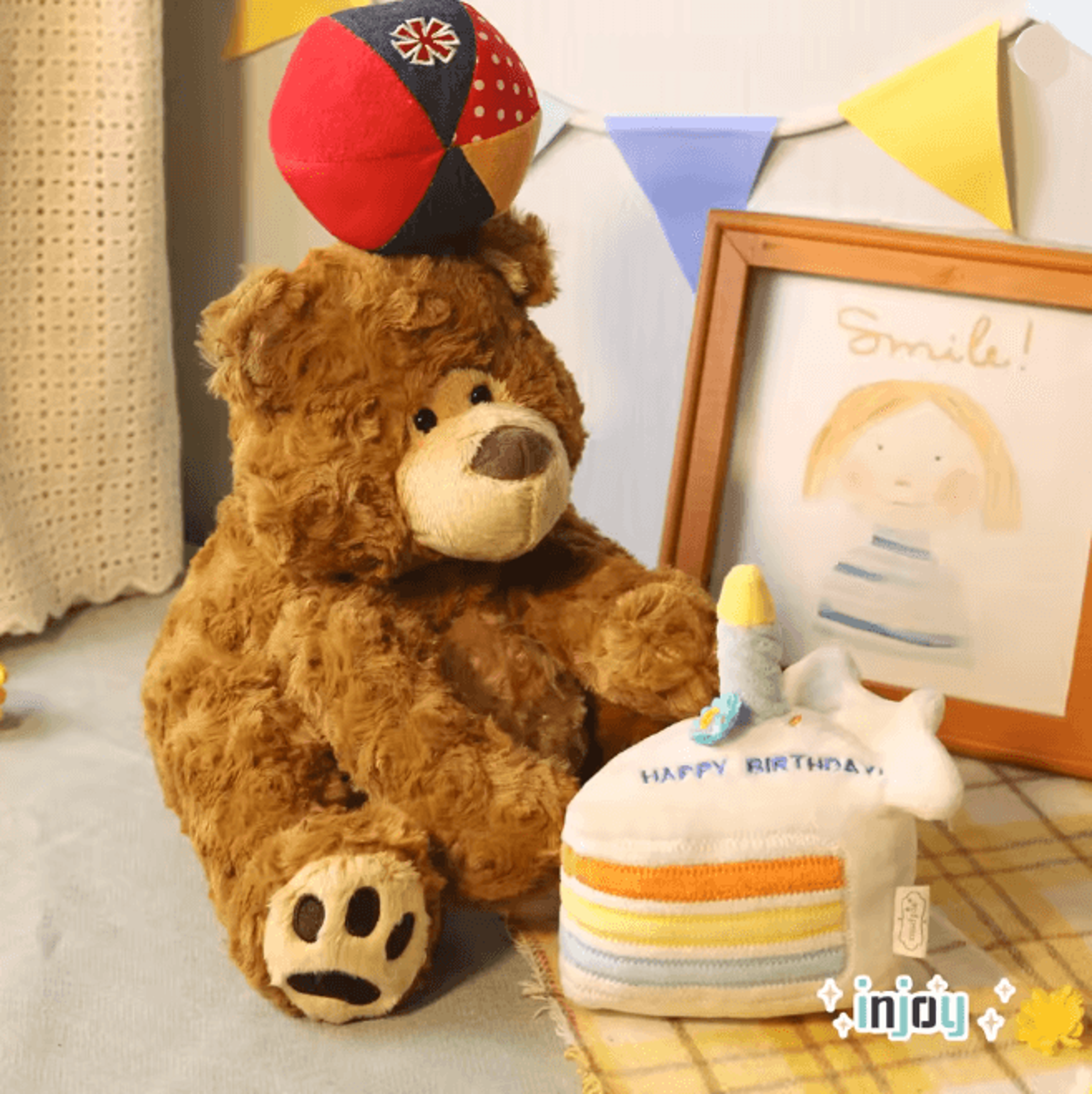 fluffy brown teddy bear plush doll curly fur stuffed bear gift for kids