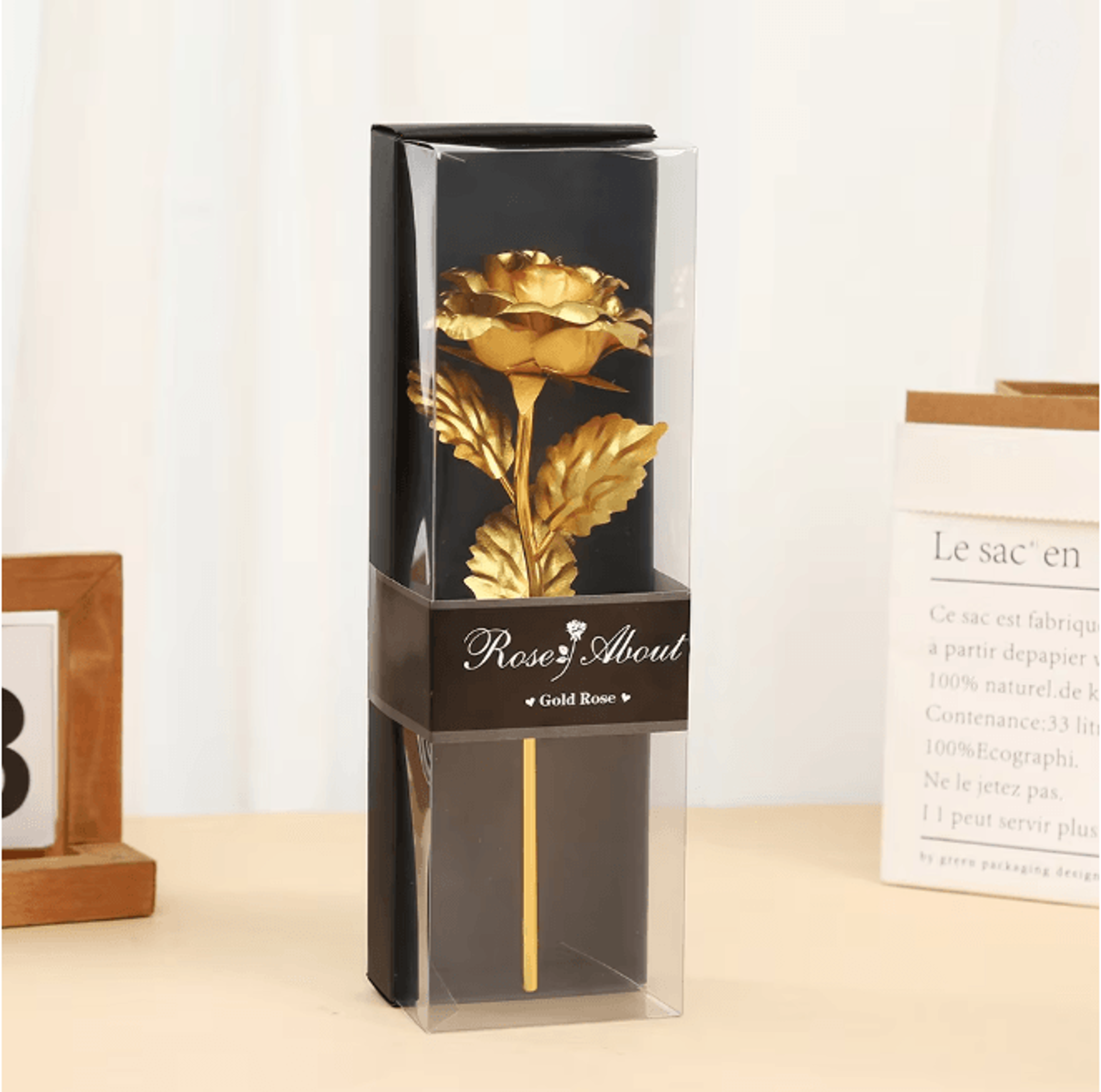 gold foil plated rose artificial flower romantic gift for her