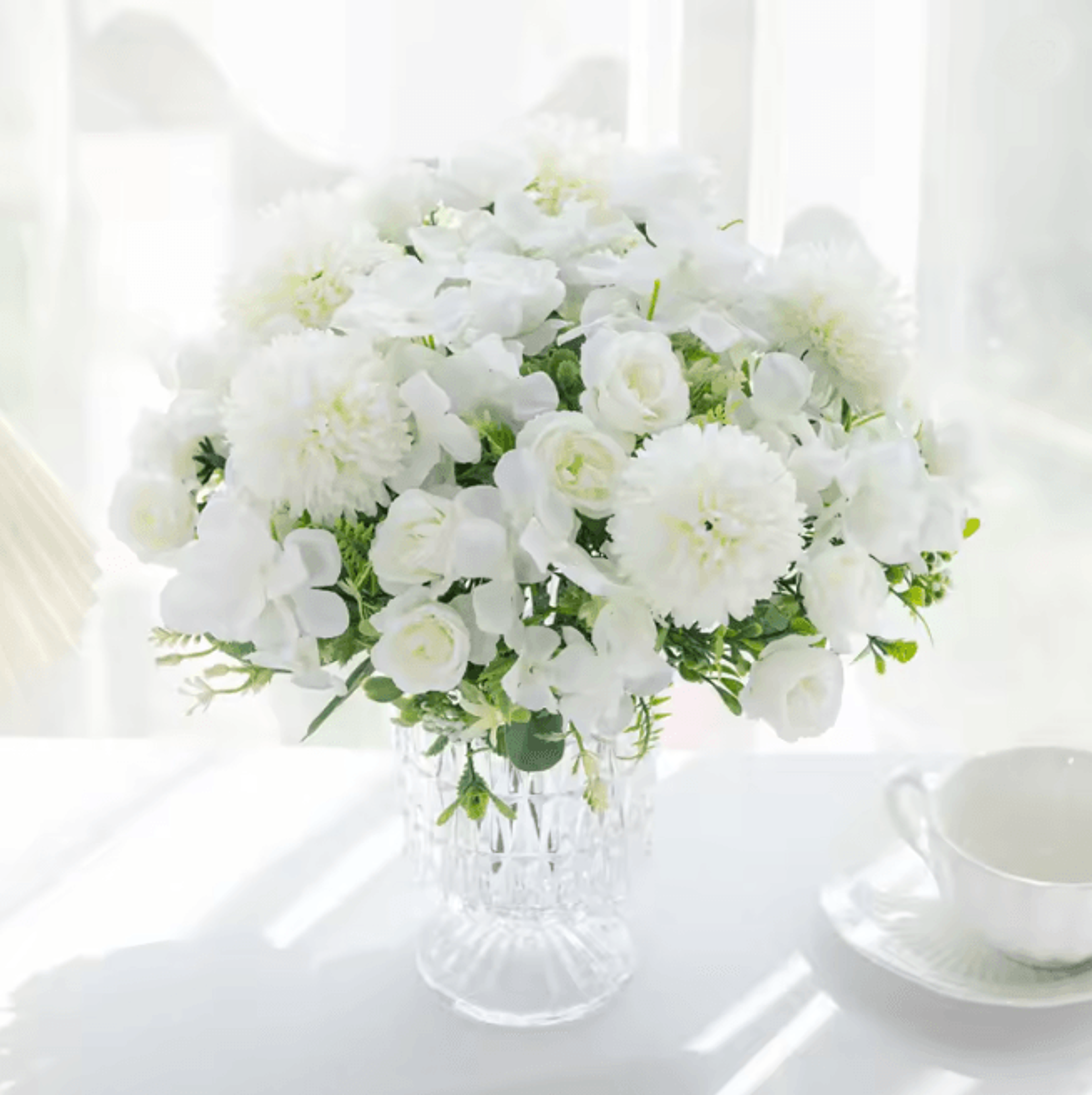 29cm artificial rose and chrysanthemum silk bouquet for wedding decor