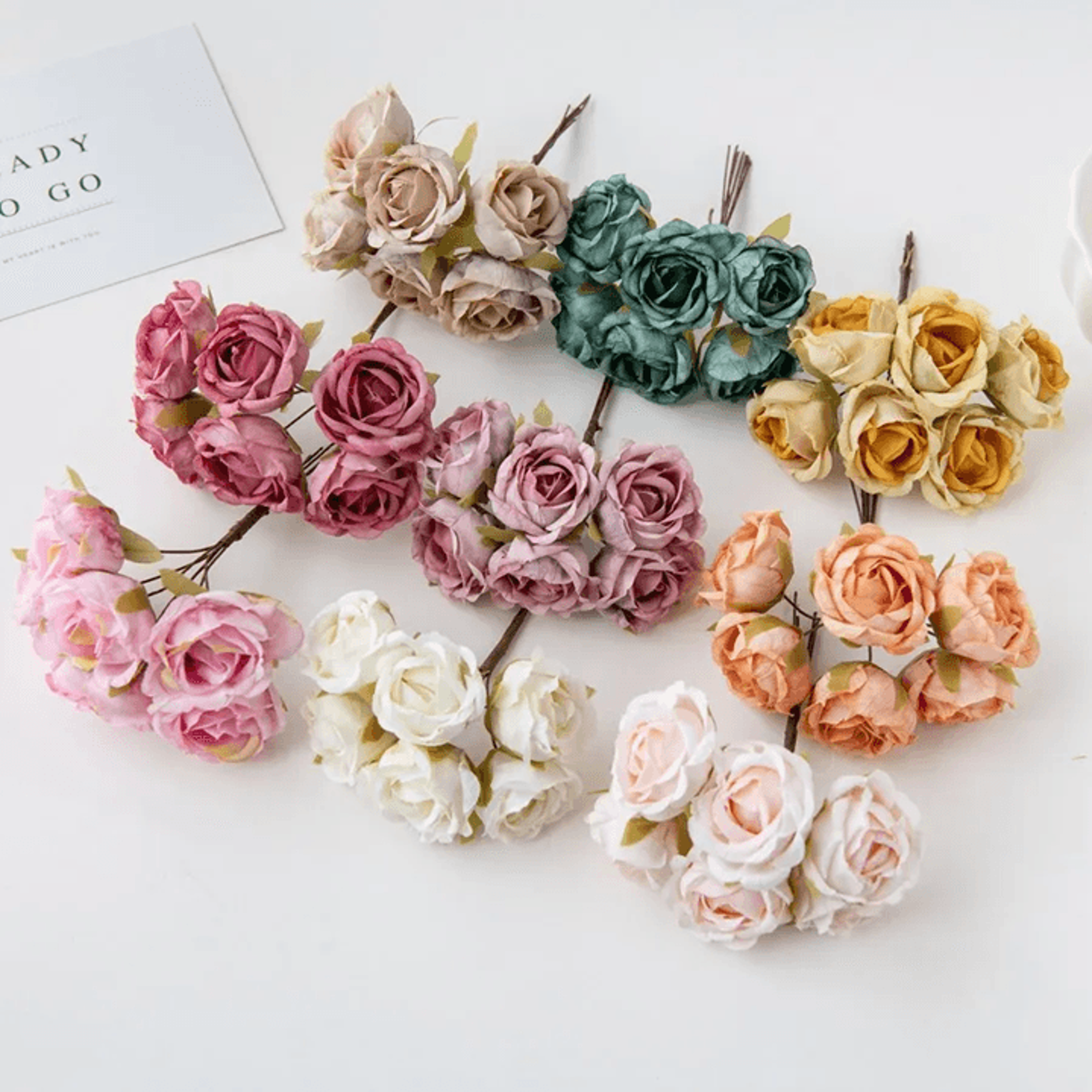 silk tea rose artificial flower stem for wedding and home decor