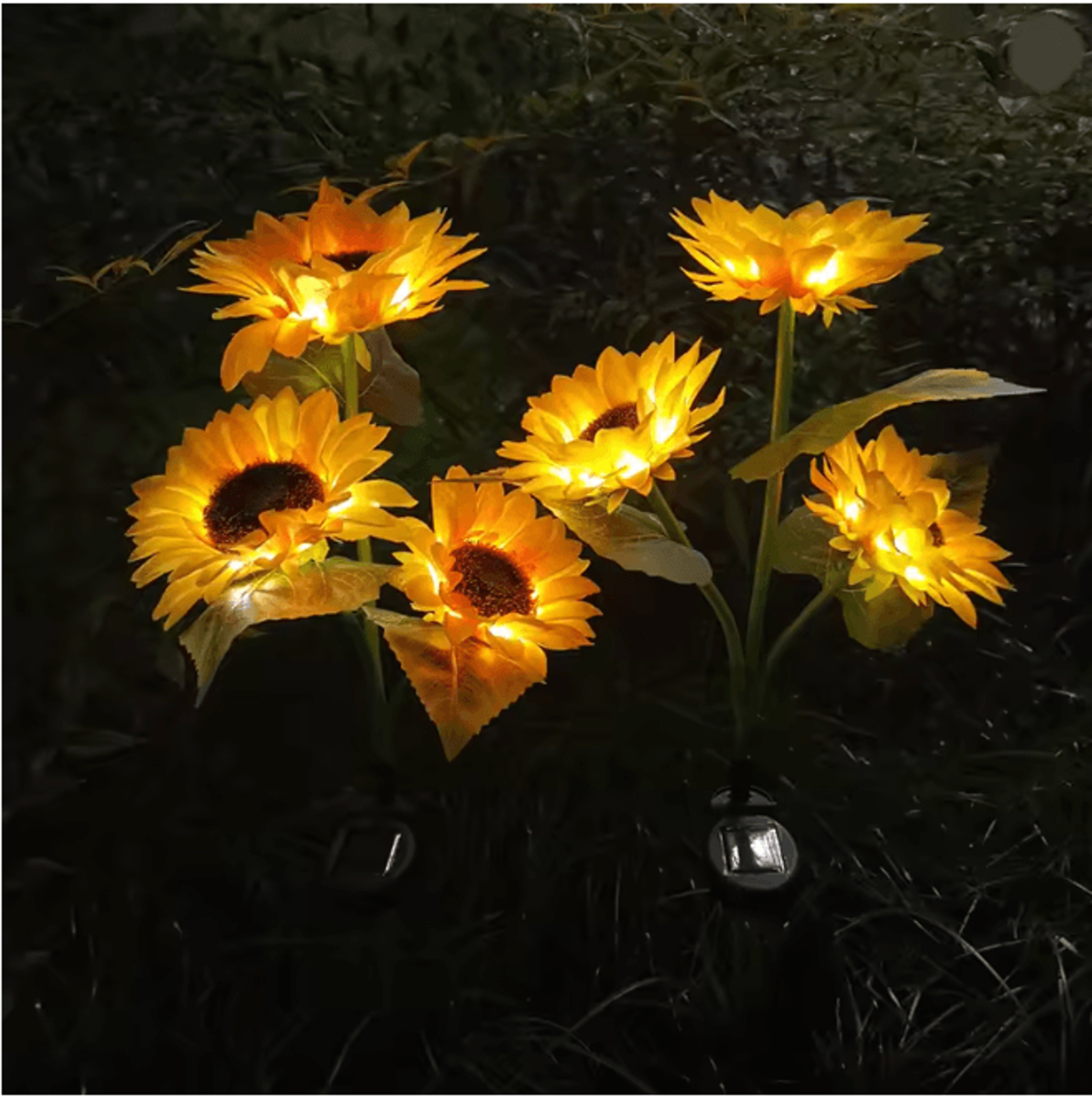 solar led sunflower and rose garden lights waterproof outdoor landscape lamp