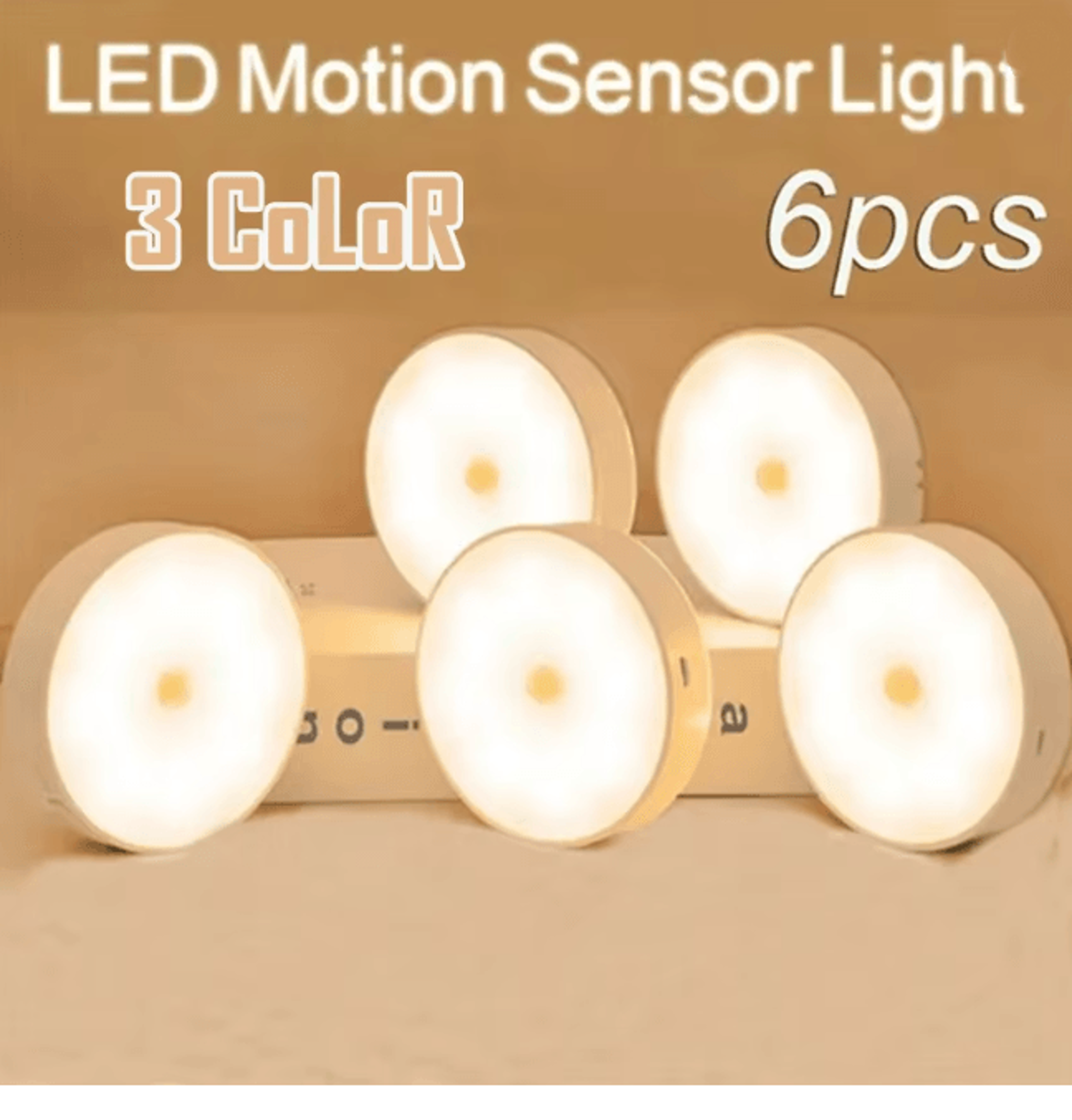 USB Rechargeable Motion Sensor LED Night Light Wireless Closet and Cabinet Lamp