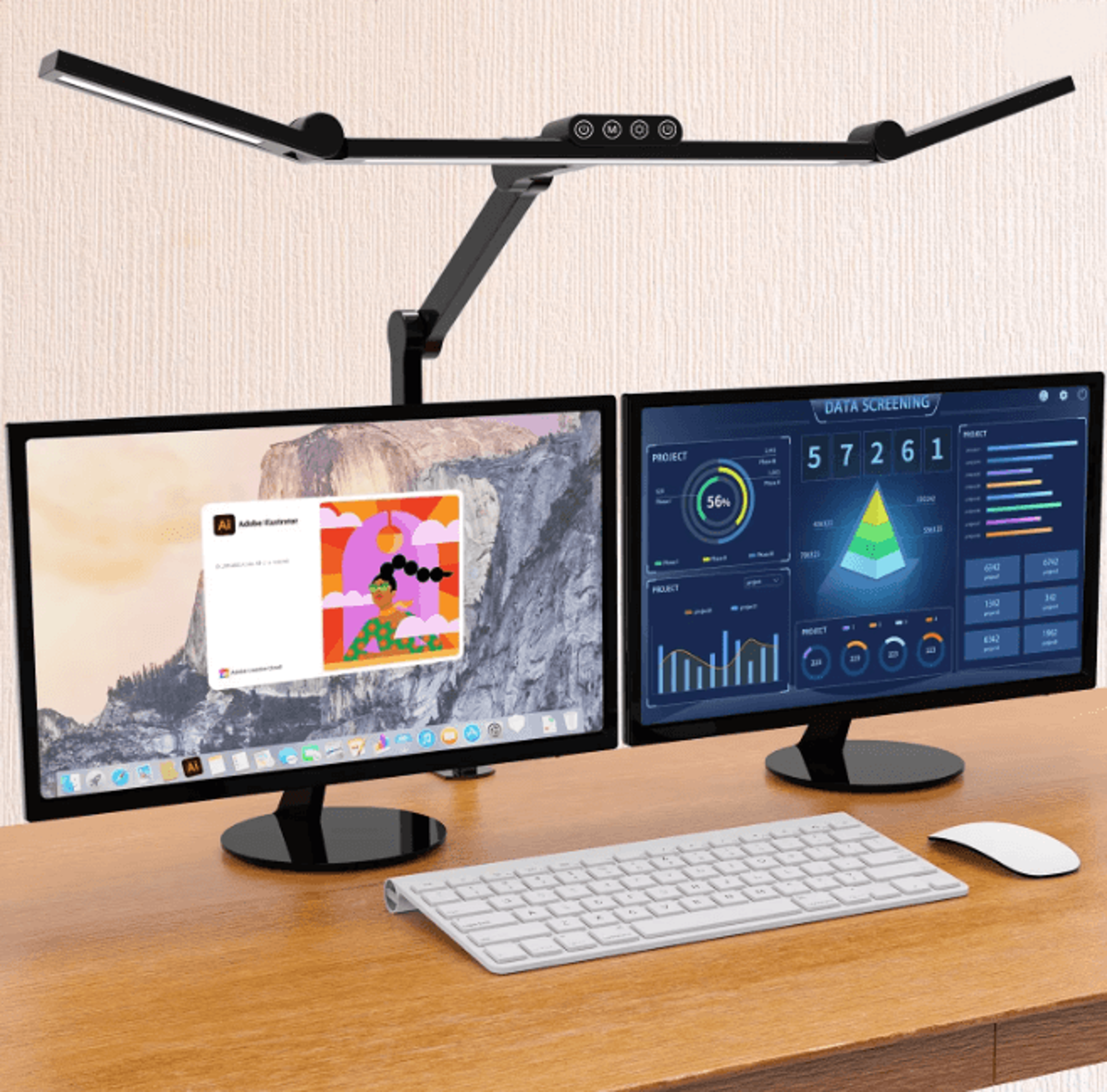 24W LED Desk Lamp with Clamp Auto Dimming Architect Light